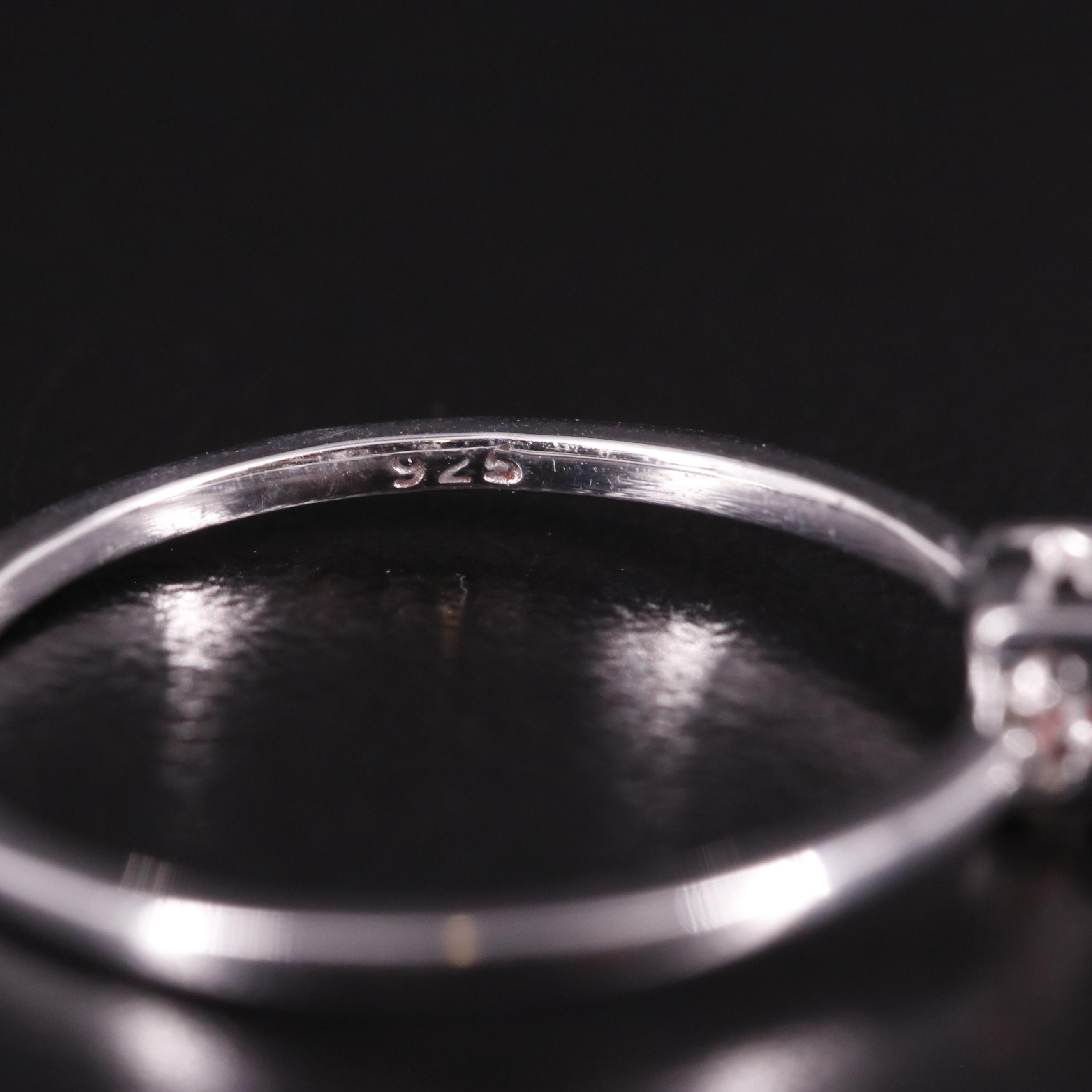 Sterling Garnet Solitaire Ring