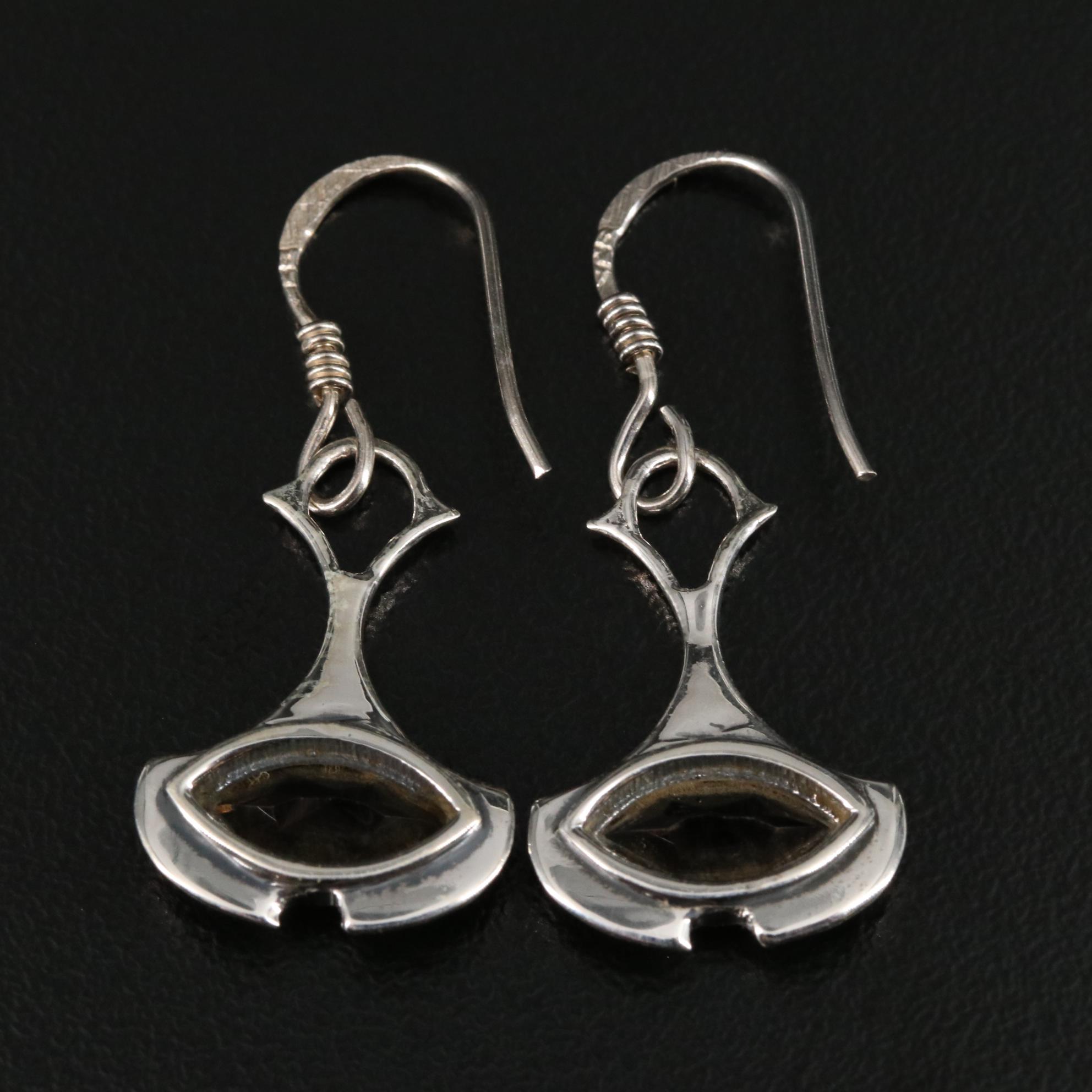 Sterling Smoky Quartz Drop Earrings