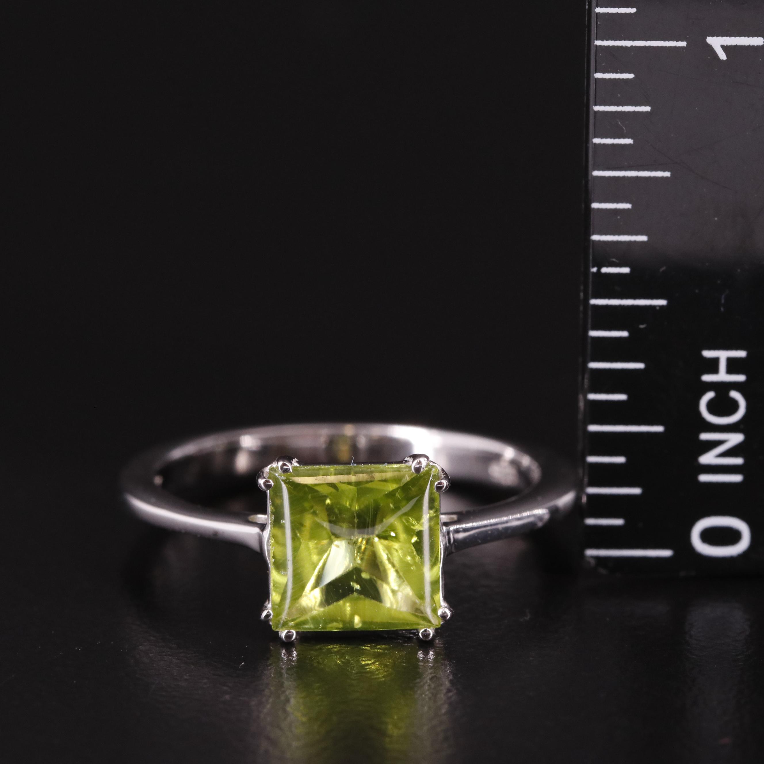 Sterling Peridot Solitaire Ring