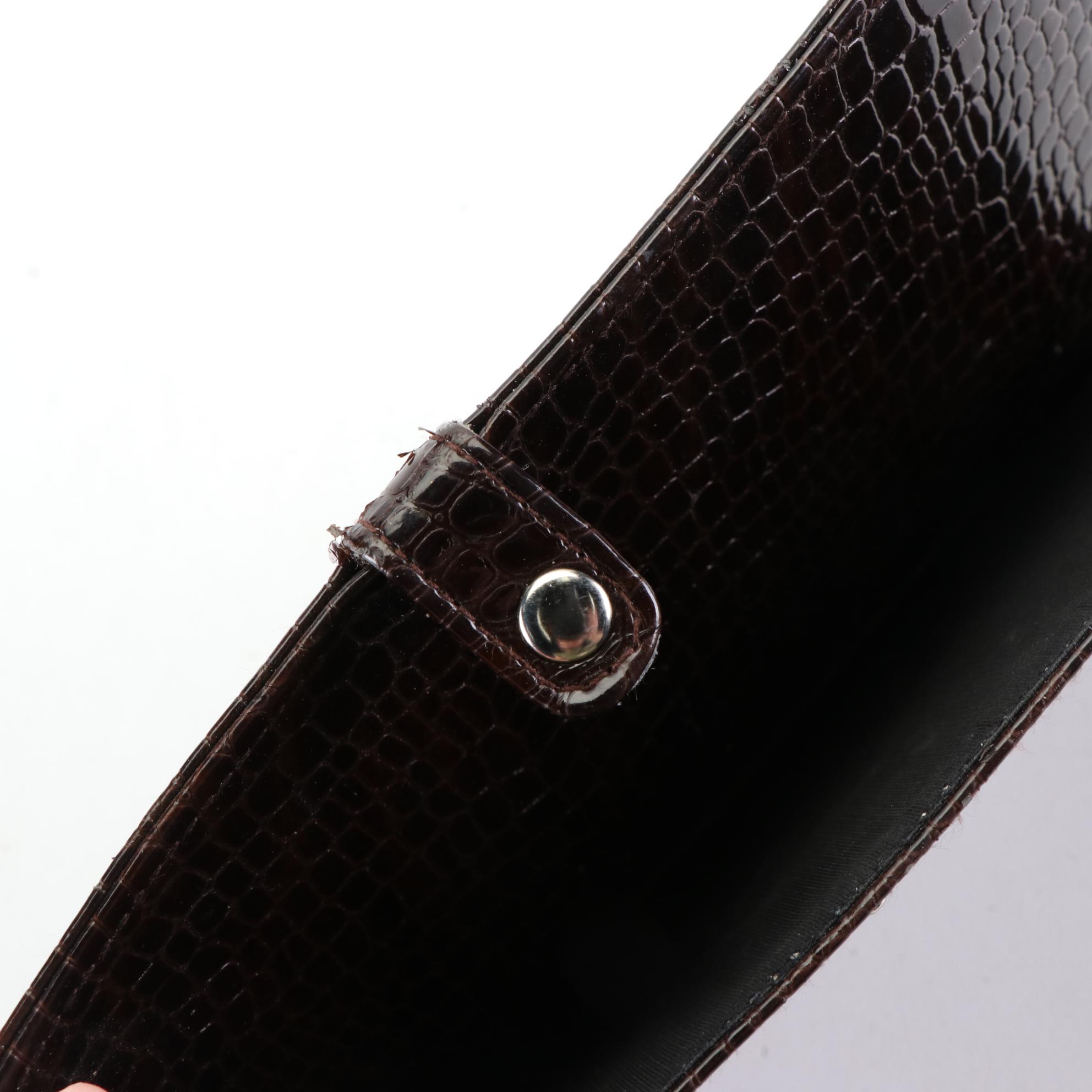 Karl Lagerfeld Zip Pouch, Croc-Embossed Pouch, and Z Clip Money/ID Case with Box