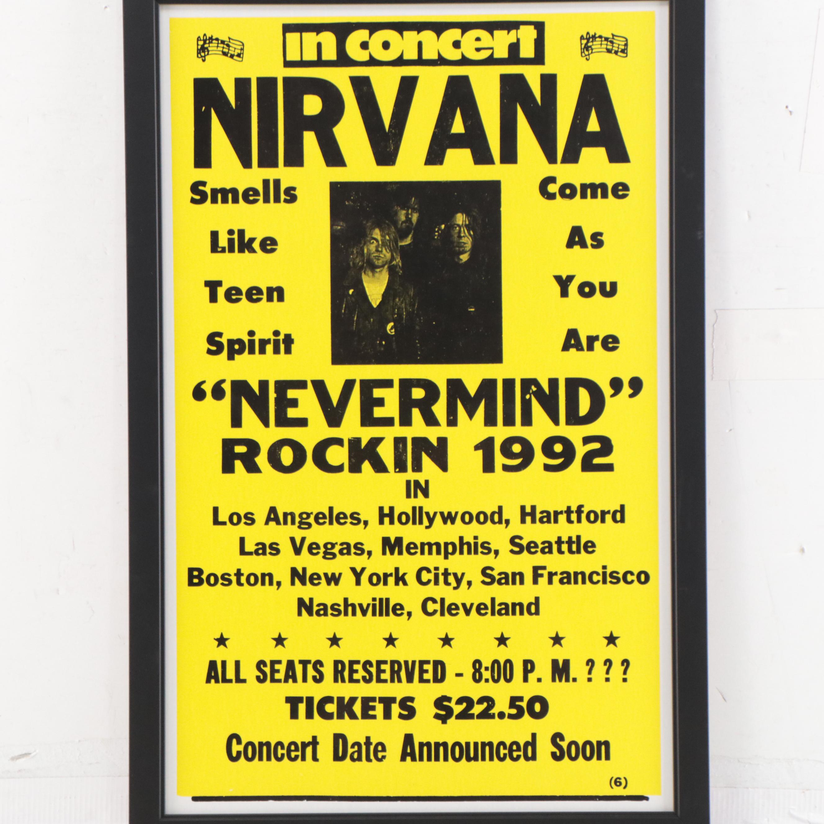Nirvana Giclée Reproduction Concert Poster, 21st Century