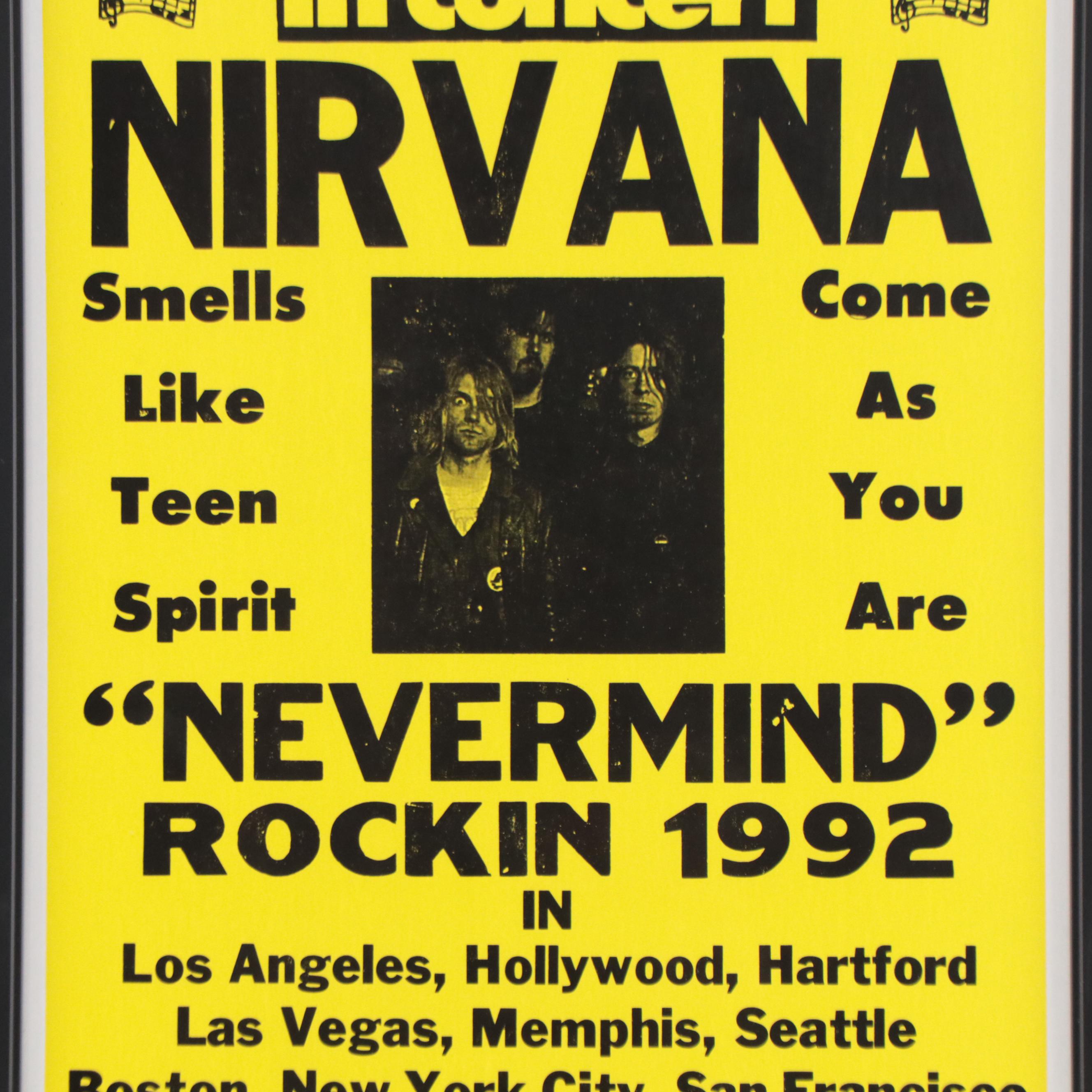 Nirvana Giclée Reproduction Concert Poster, 21st Century