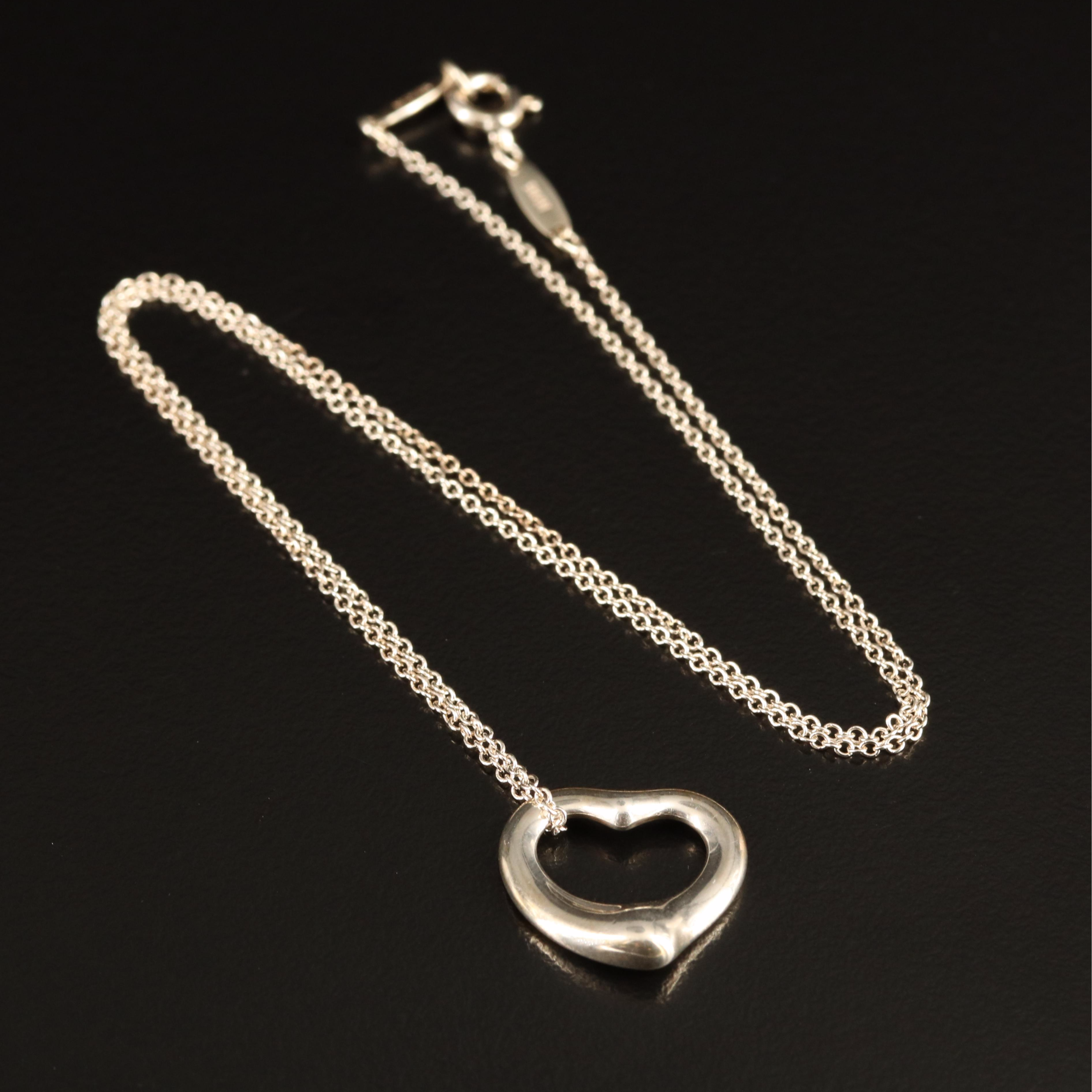 Elsa Peretti for Tiffany & Co. "Open Heart" Sterling Necklace