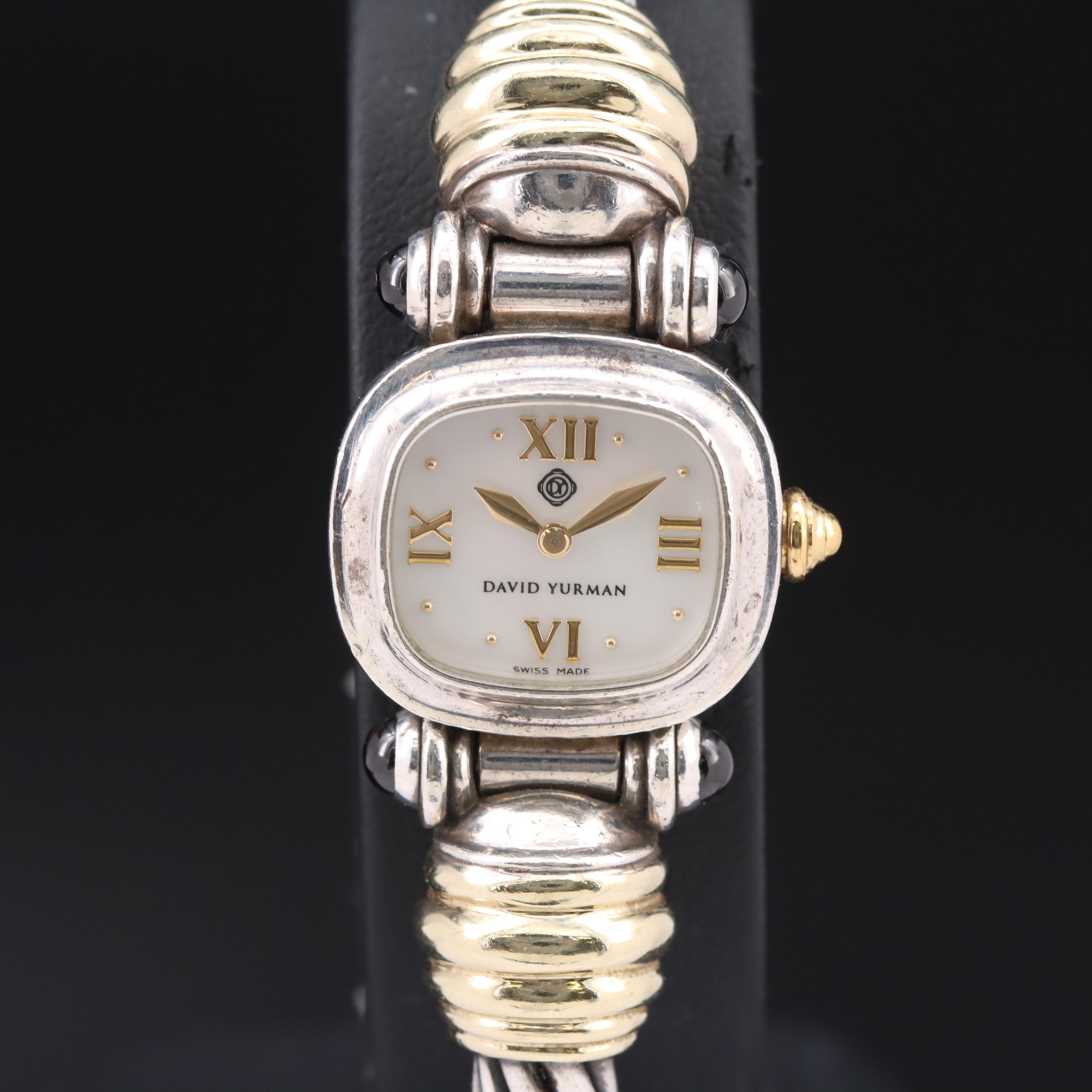 David Yurman Cable Bangle Pink Tourmaline, Mother-of-Pearl Dial Watch