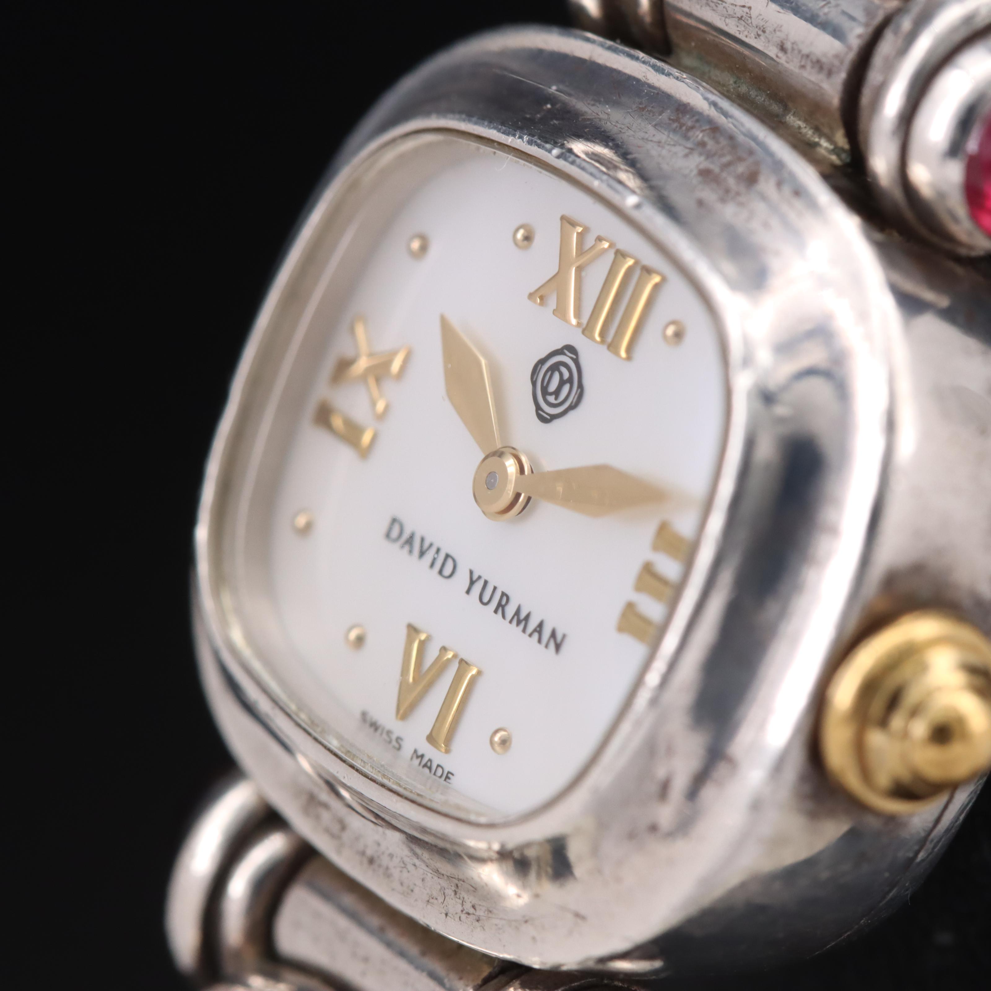 David Yurman Cable Bangle Pink Tourmaline, Mother-of-Pearl Dial Watch