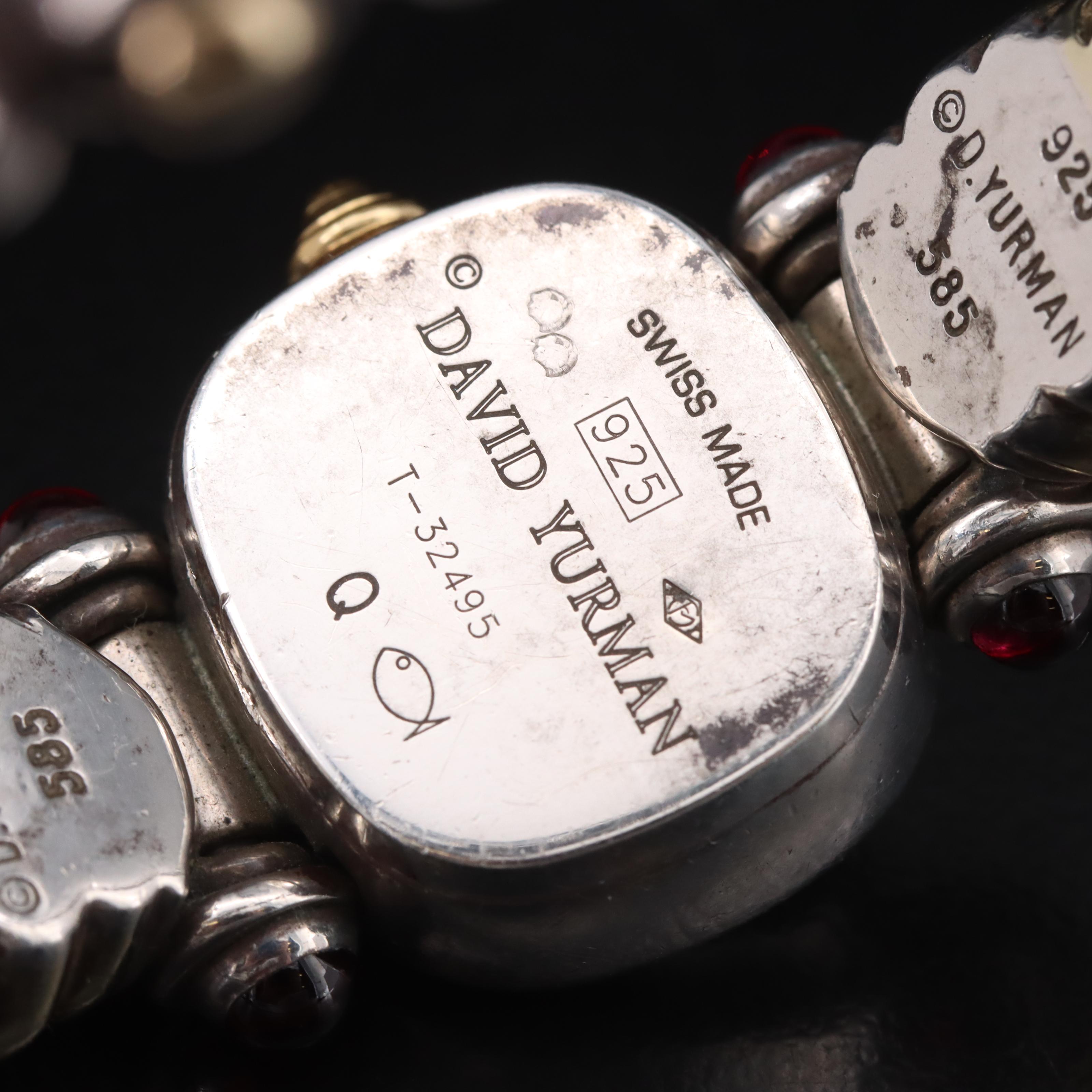 David Yurman Cable Bangle Pink Tourmaline, Mother-of-Pearl Dial Watch