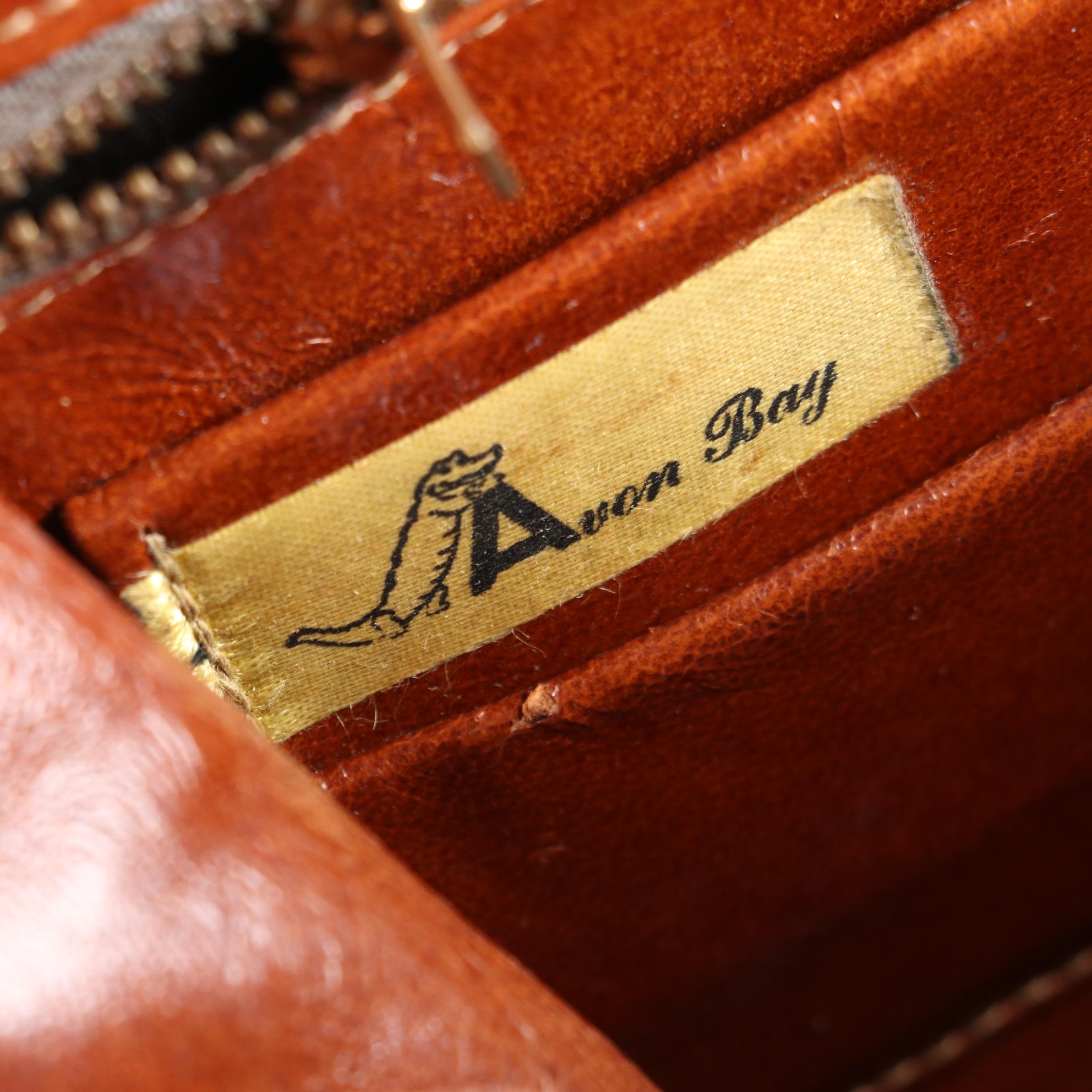 Avon Bay Crocodile Skin Leather Bag, Mid-20th Century