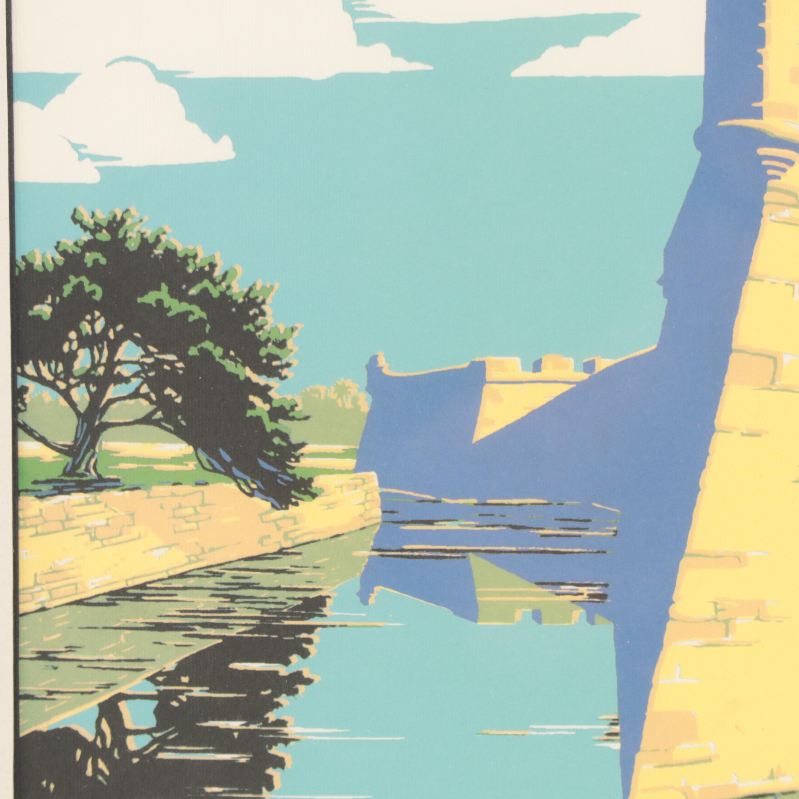 Offset Lithograph After Chester Don Powell "Fort Marion," 21st Century