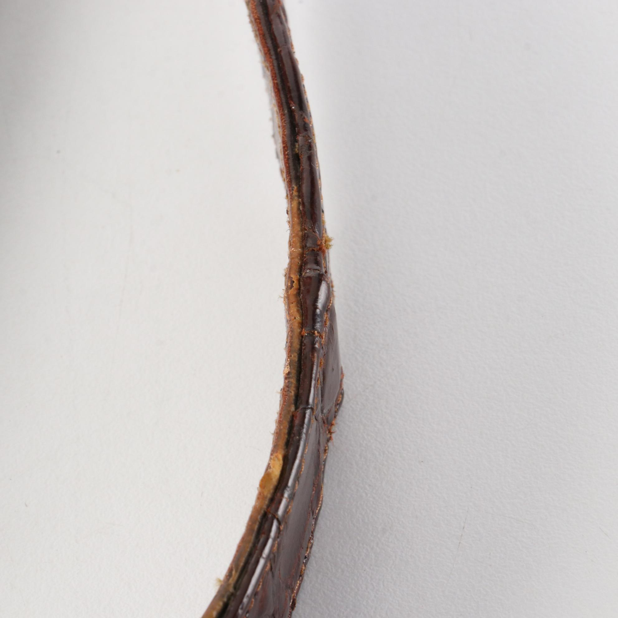 Avon Bay Crocodile Skin Leather Bag, Mid-20th Century