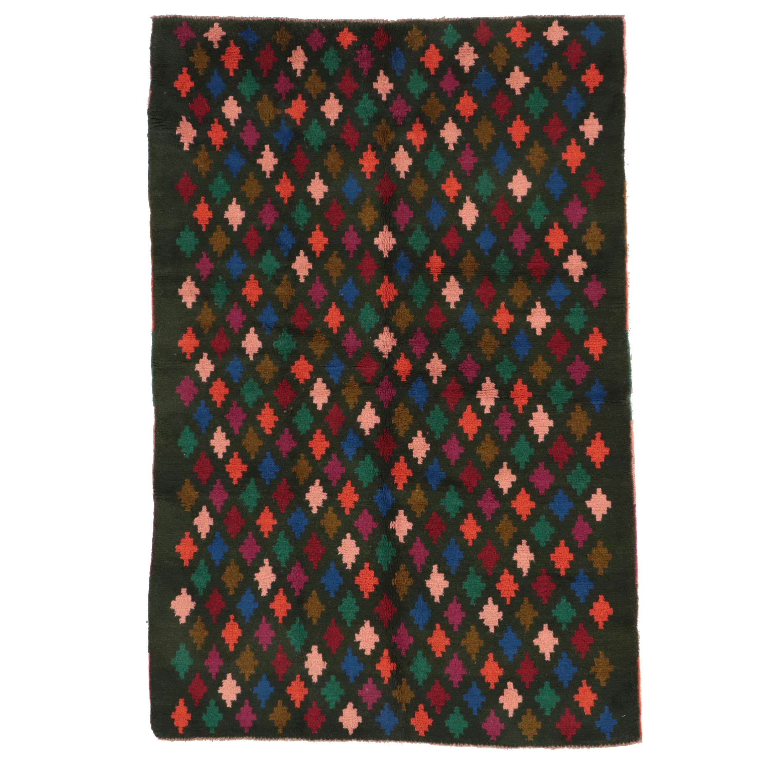 4'1 x 6'1 Hand-Knotted Afghan Baluch Area Rug