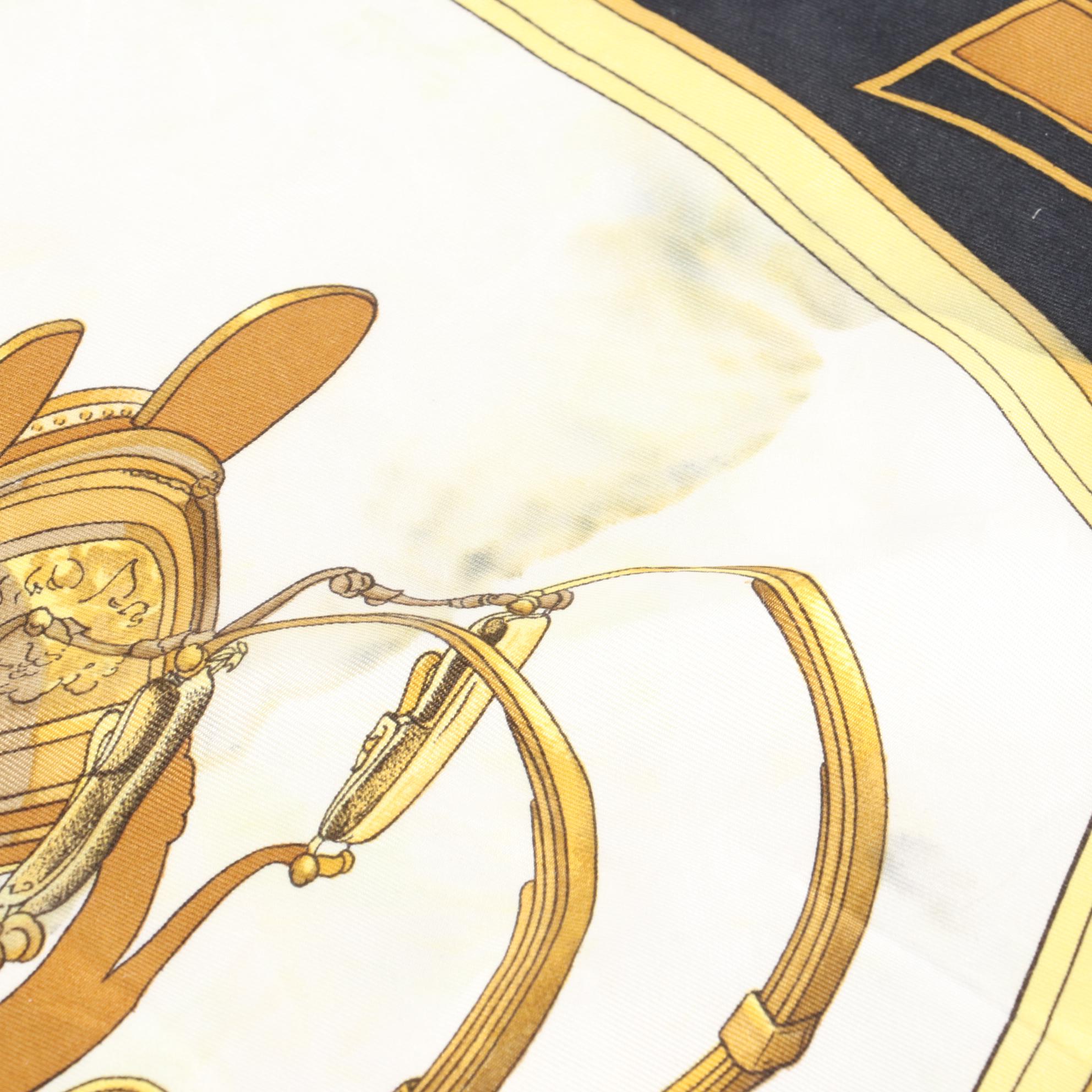 Hermès Early Issue ''Springs'' Scarf 90 in Silk Twill with Box