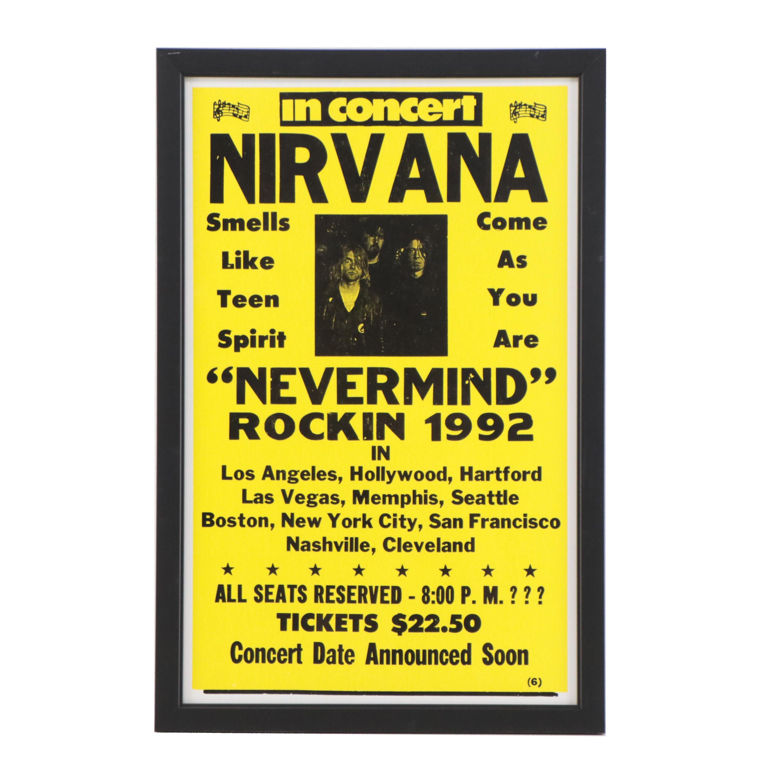 Nirvana Giclée Reproduction Concert Poster, 21st Century