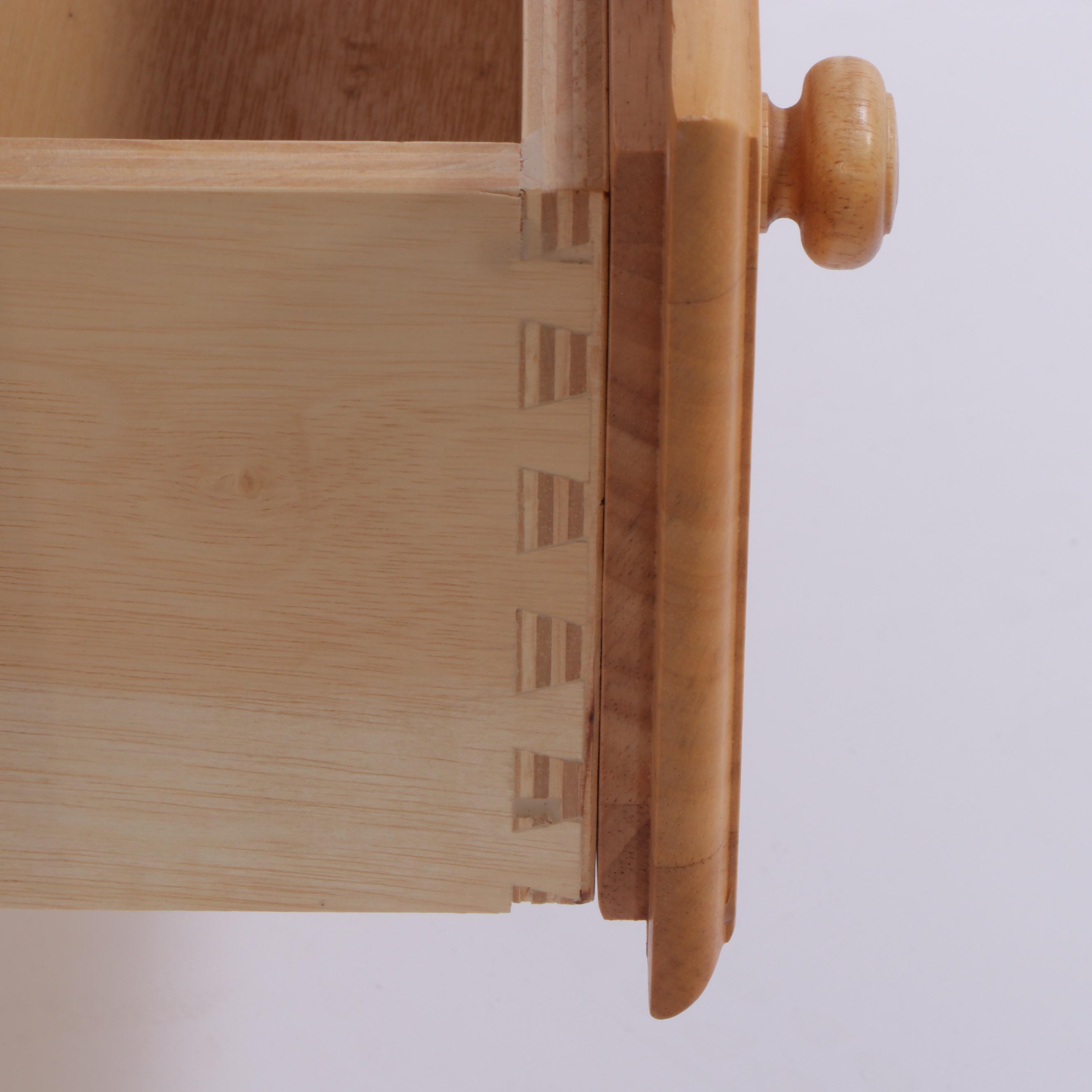 Pair of Contemporary Rubberwood Twin Bed Frames with Nightstand