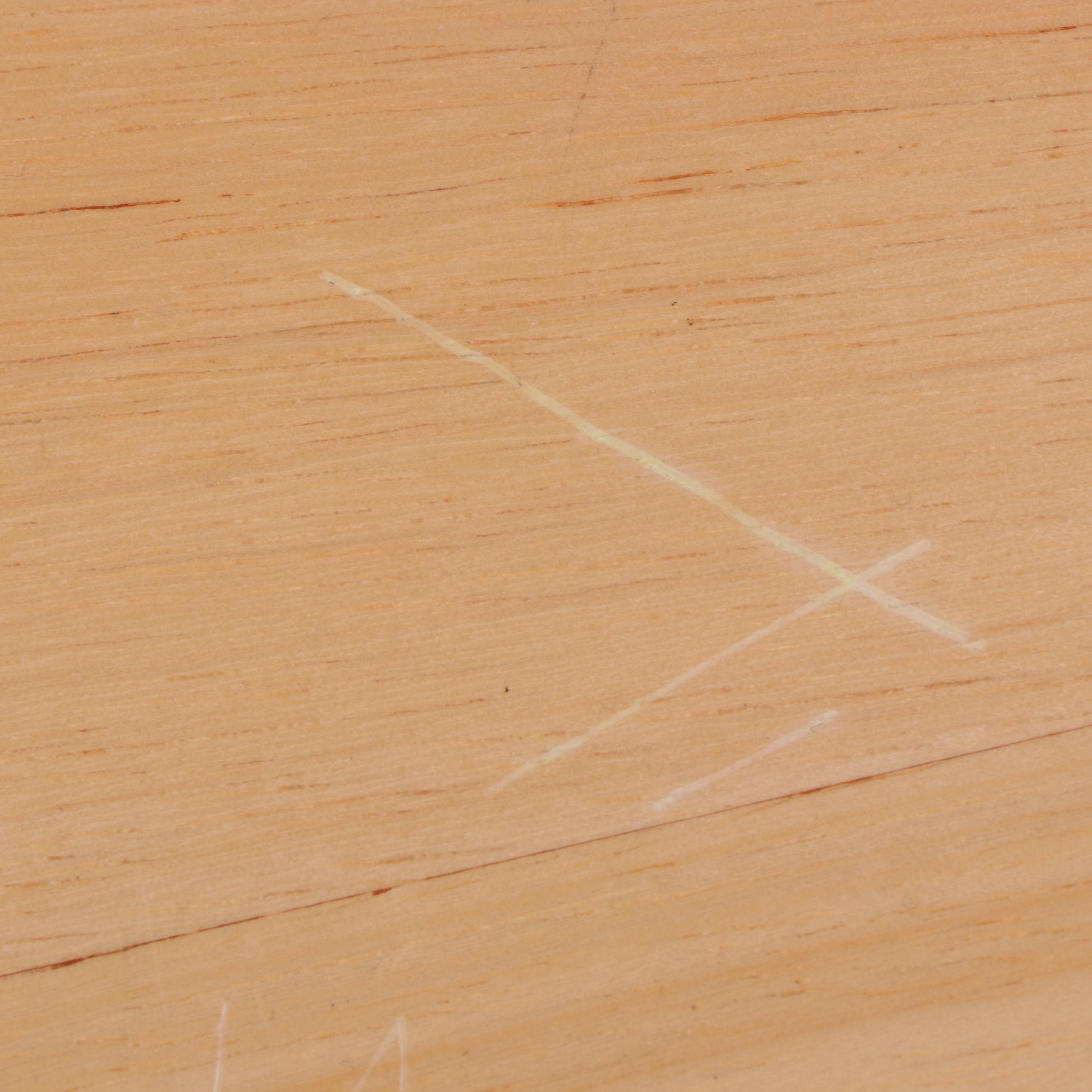 Pair of Contemporary Rubberwood Twin Bed Frames with Nightstand