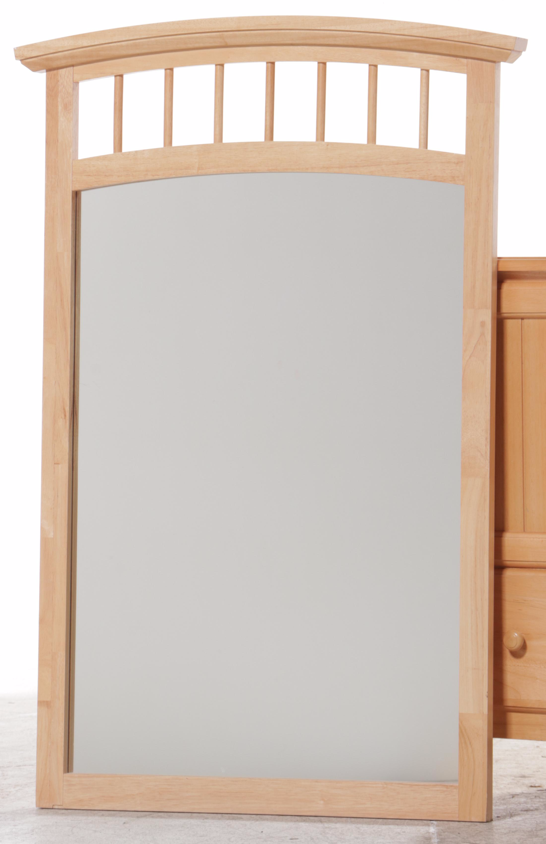 Natural Finish Wood Dresser With Mirror