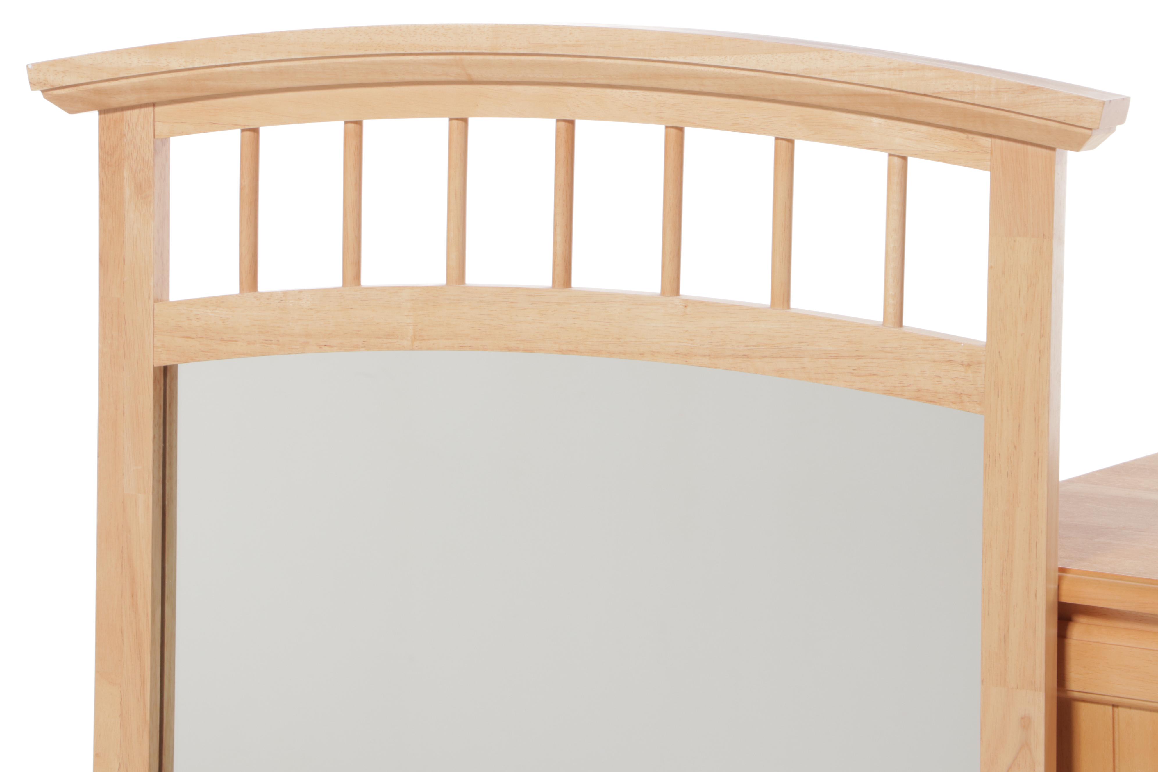 Natural Finish Wood Dresser With Mirror