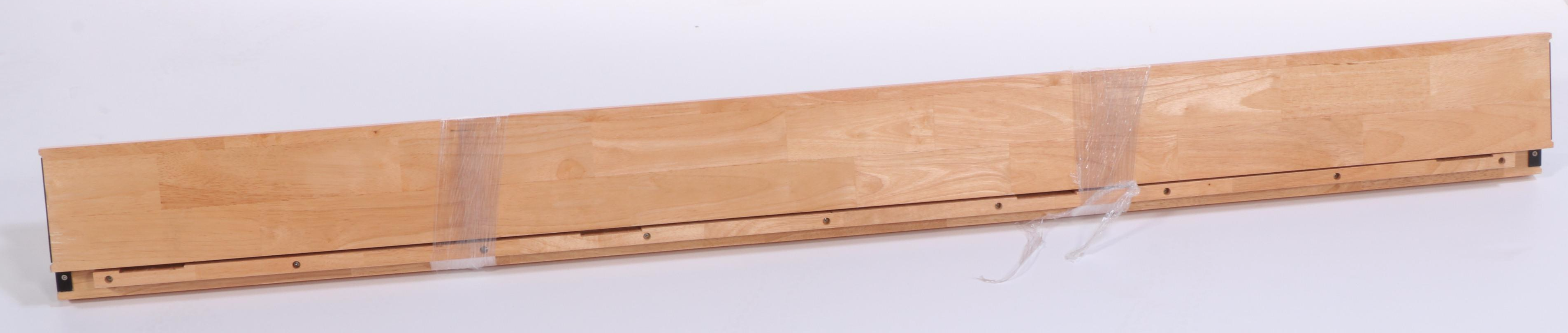 Pair of Contemporary Rubberwood Twin Bed Frames with Nightstand