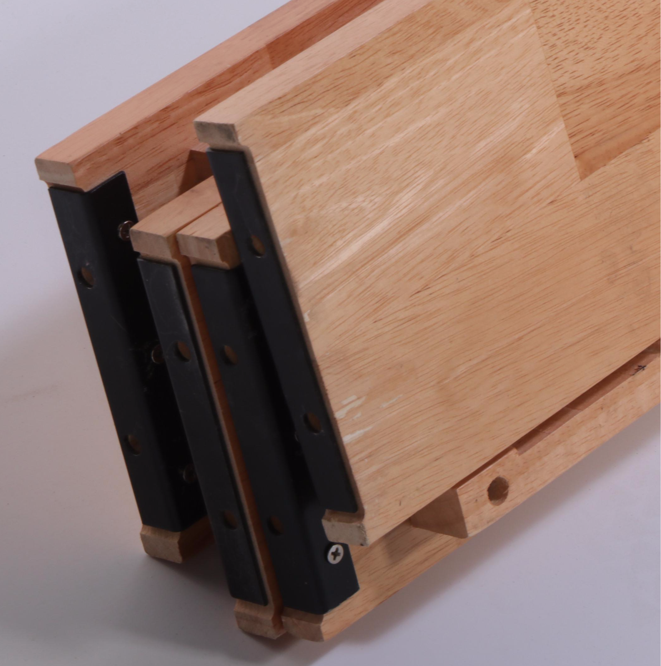 Pair of Contemporary Rubberwood Twin Bed Frames with Nightstand