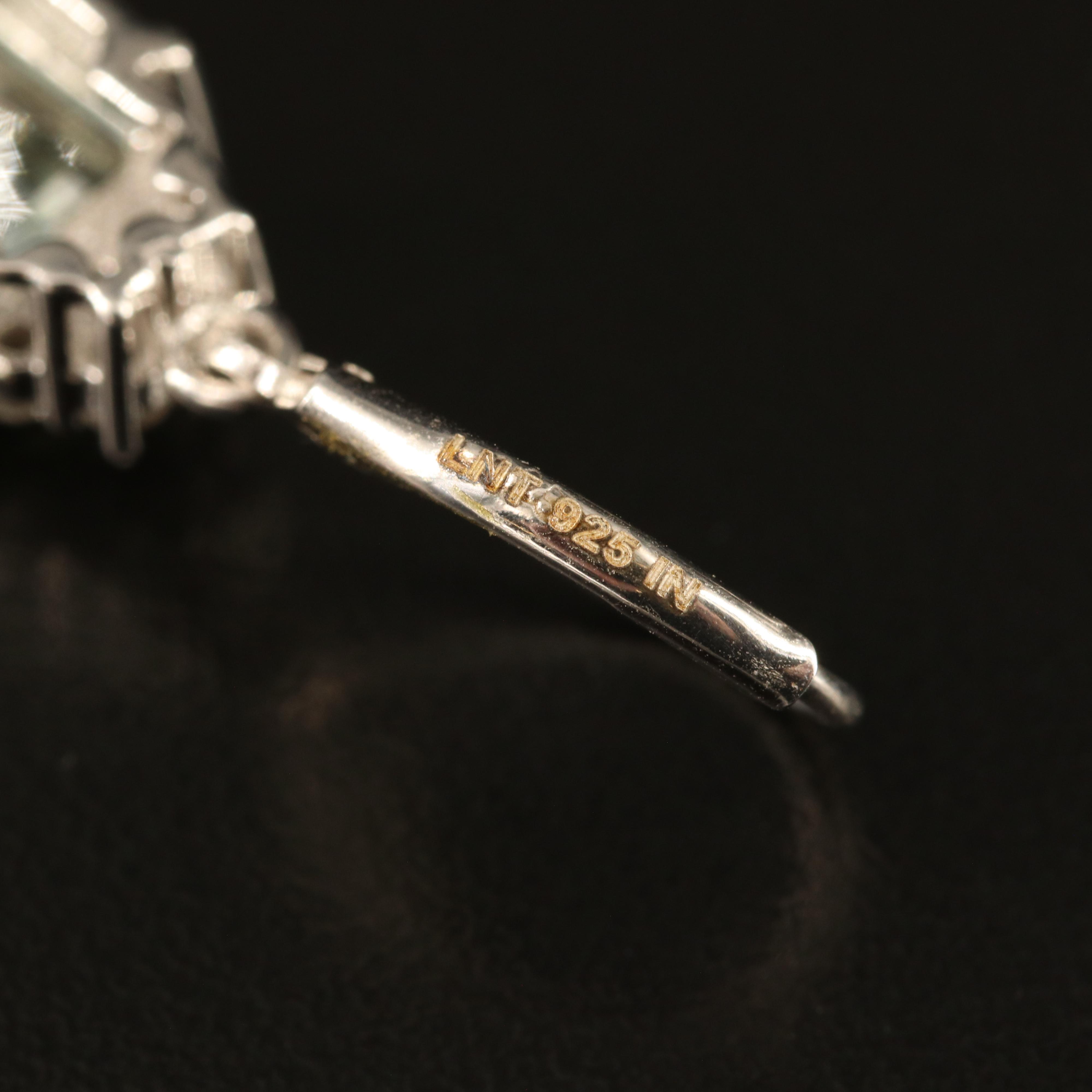 Sterling Prasiolite and White Topaz Earrings