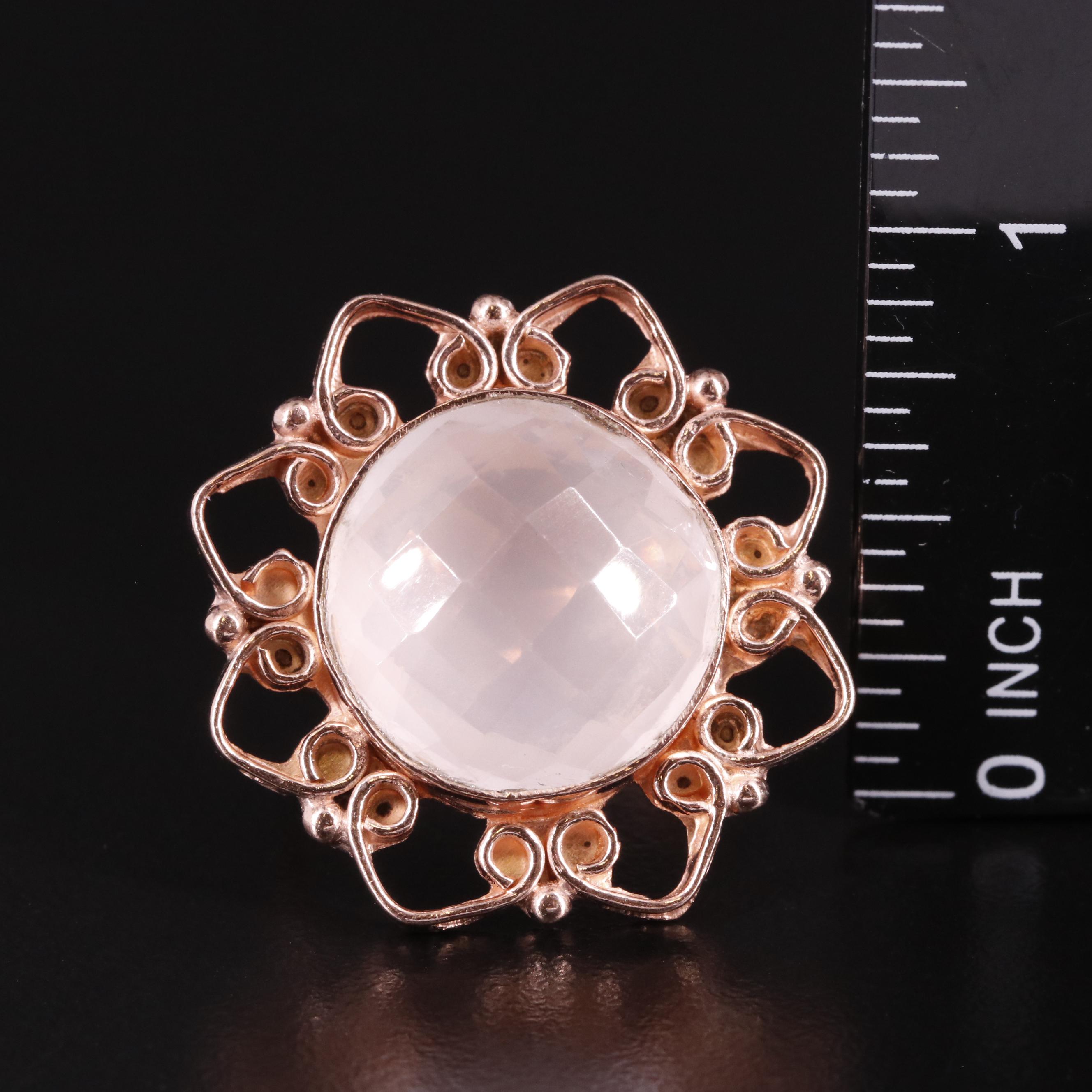 Rose Quartz Scrollwork Ring