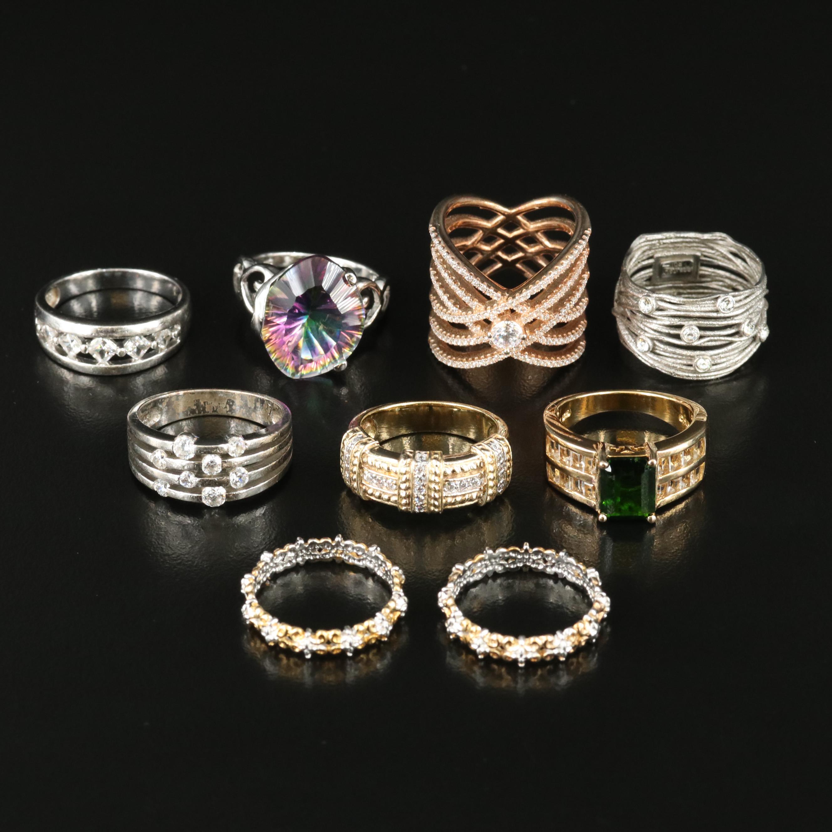 Tourmaline Featured in Sterling Ring Assortment