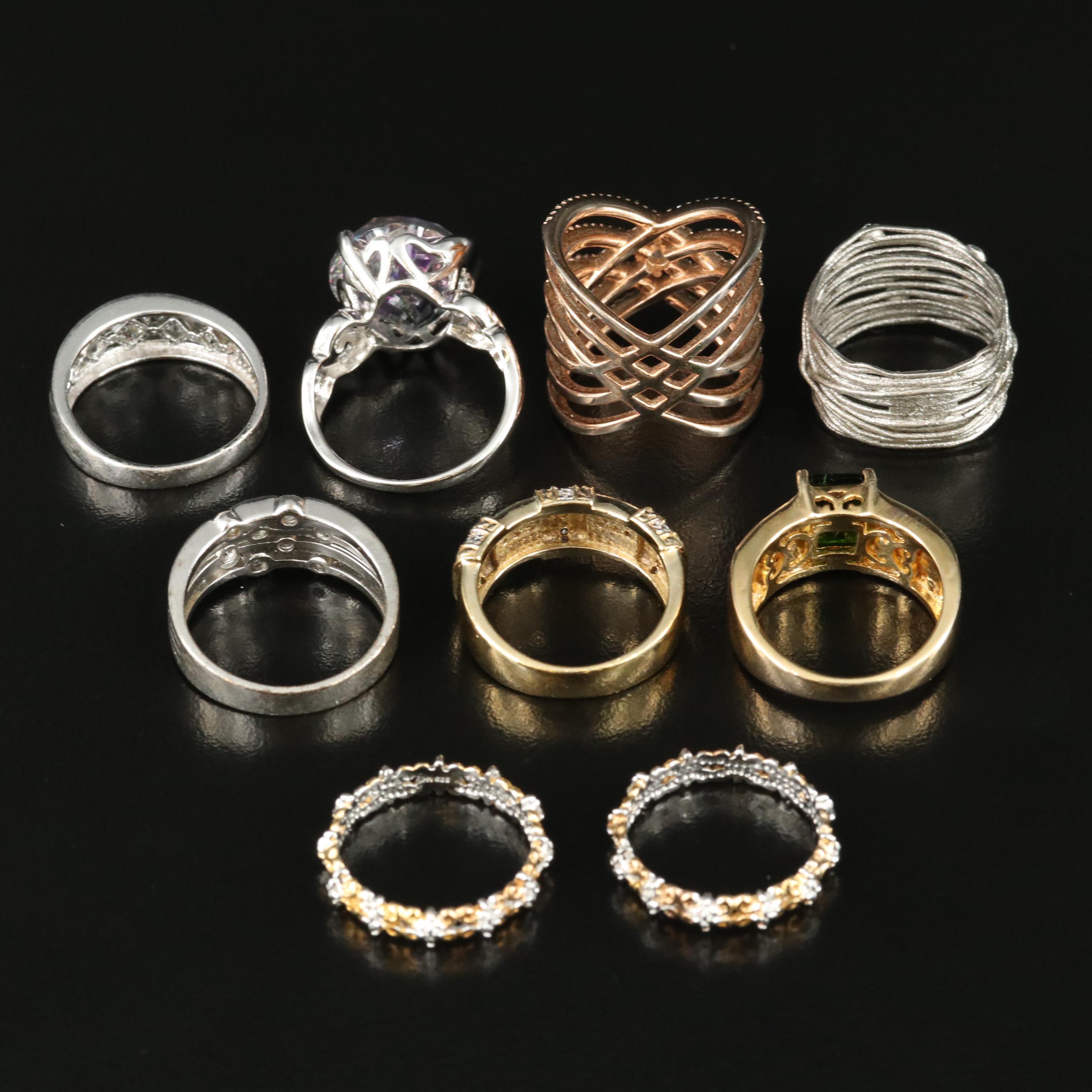 Tourmaline Featured in Sterling Ring Assortment