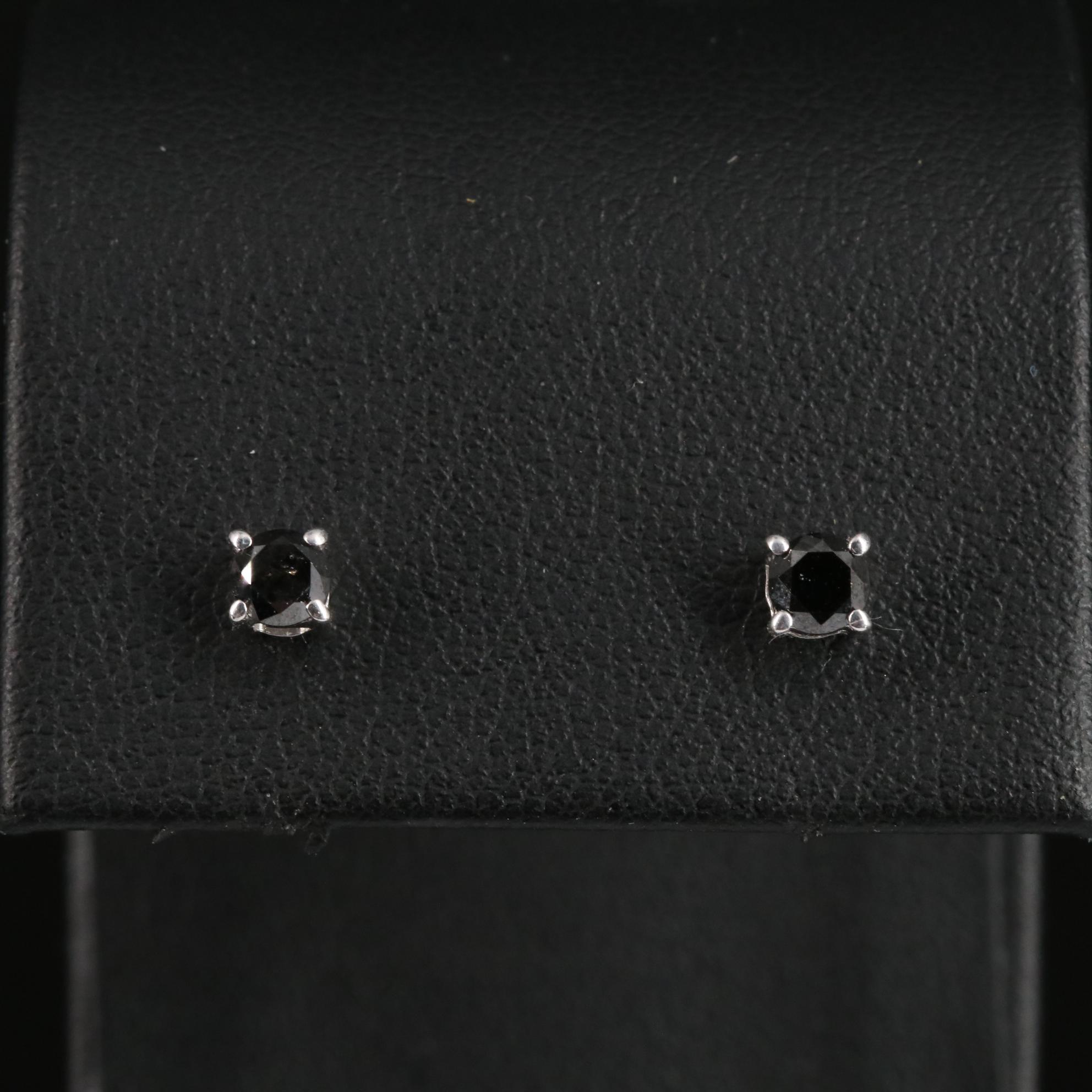 Sterling Diamond Stud Earrings