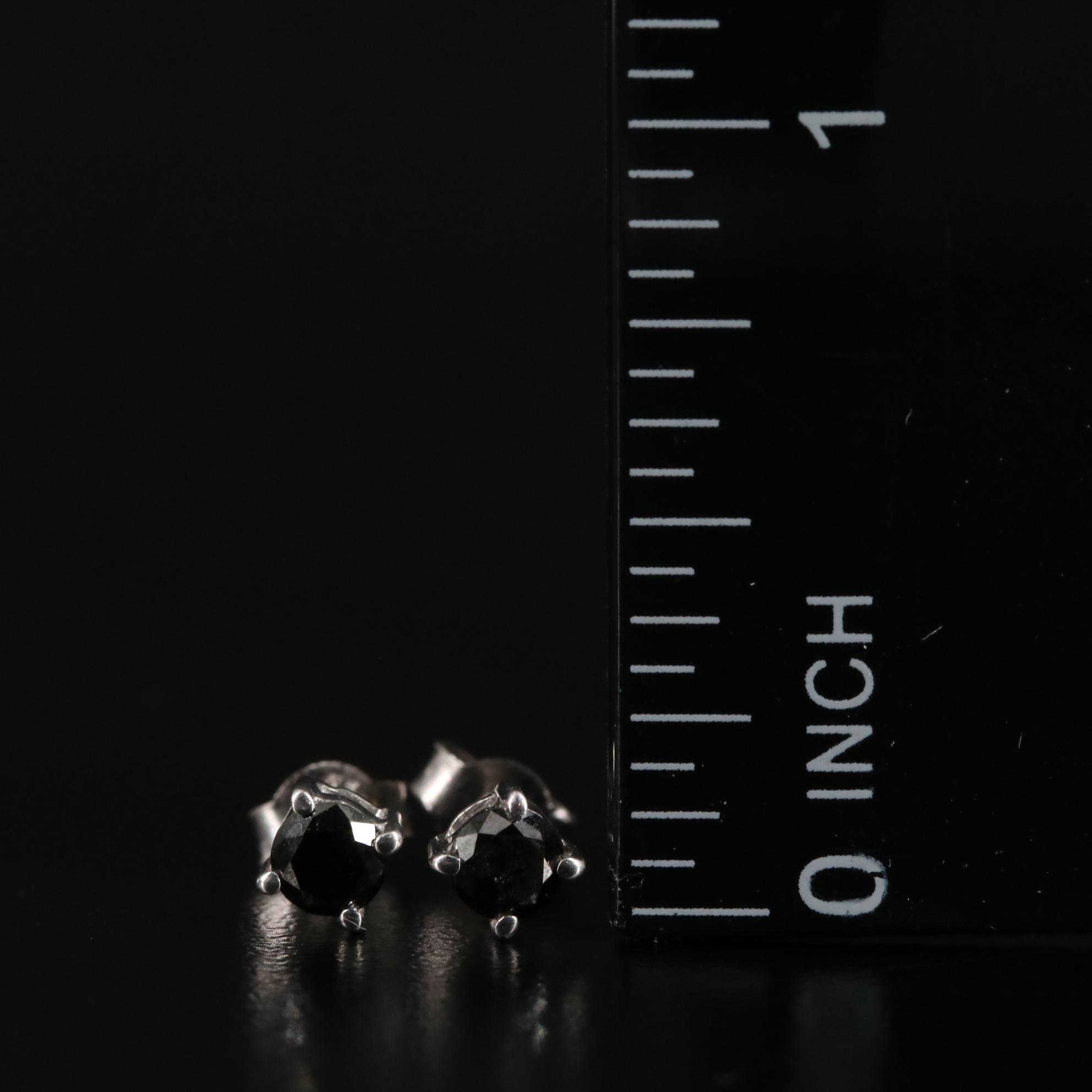 Sterling Diamond Stud Earrings