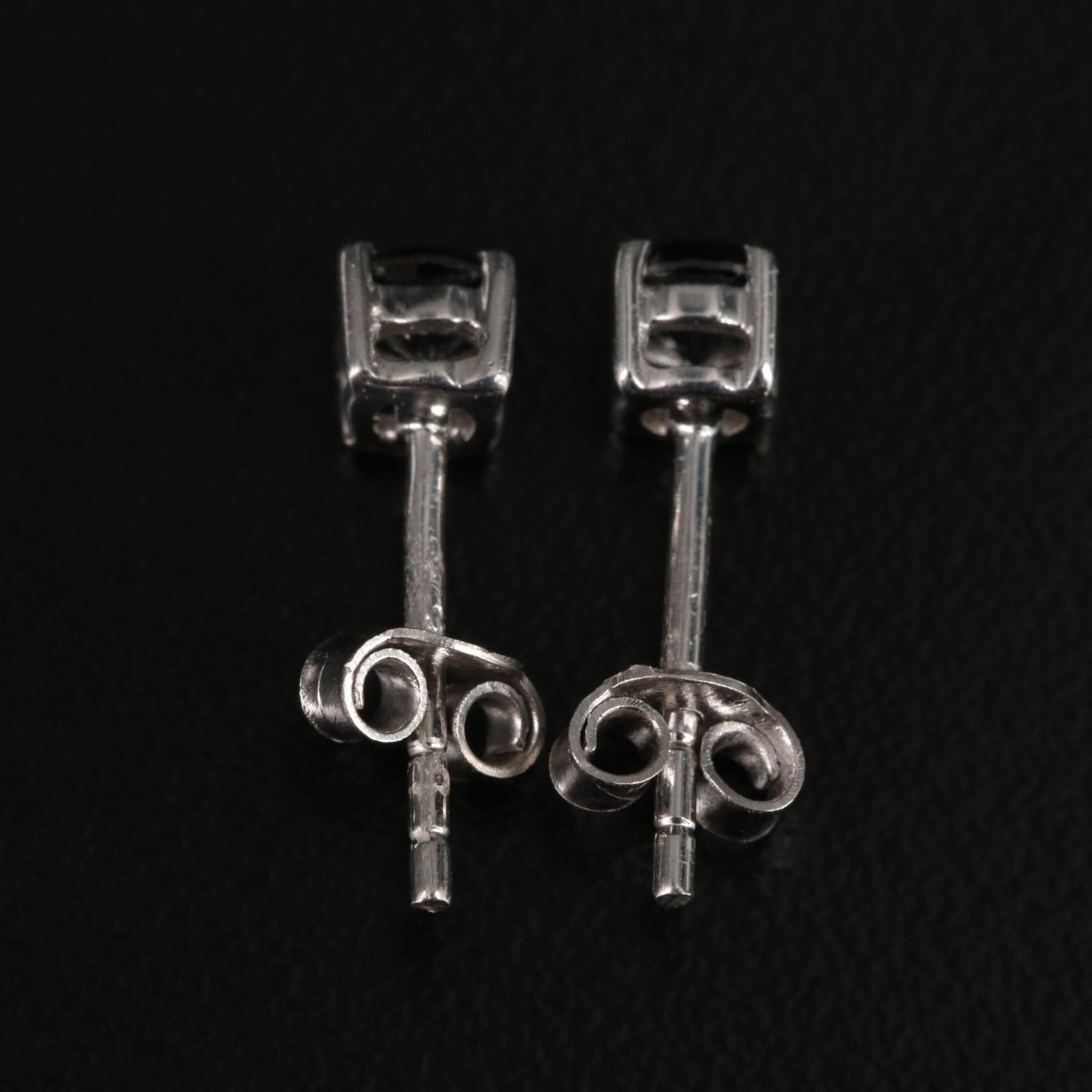 Sterling Diamond Stud Earrings