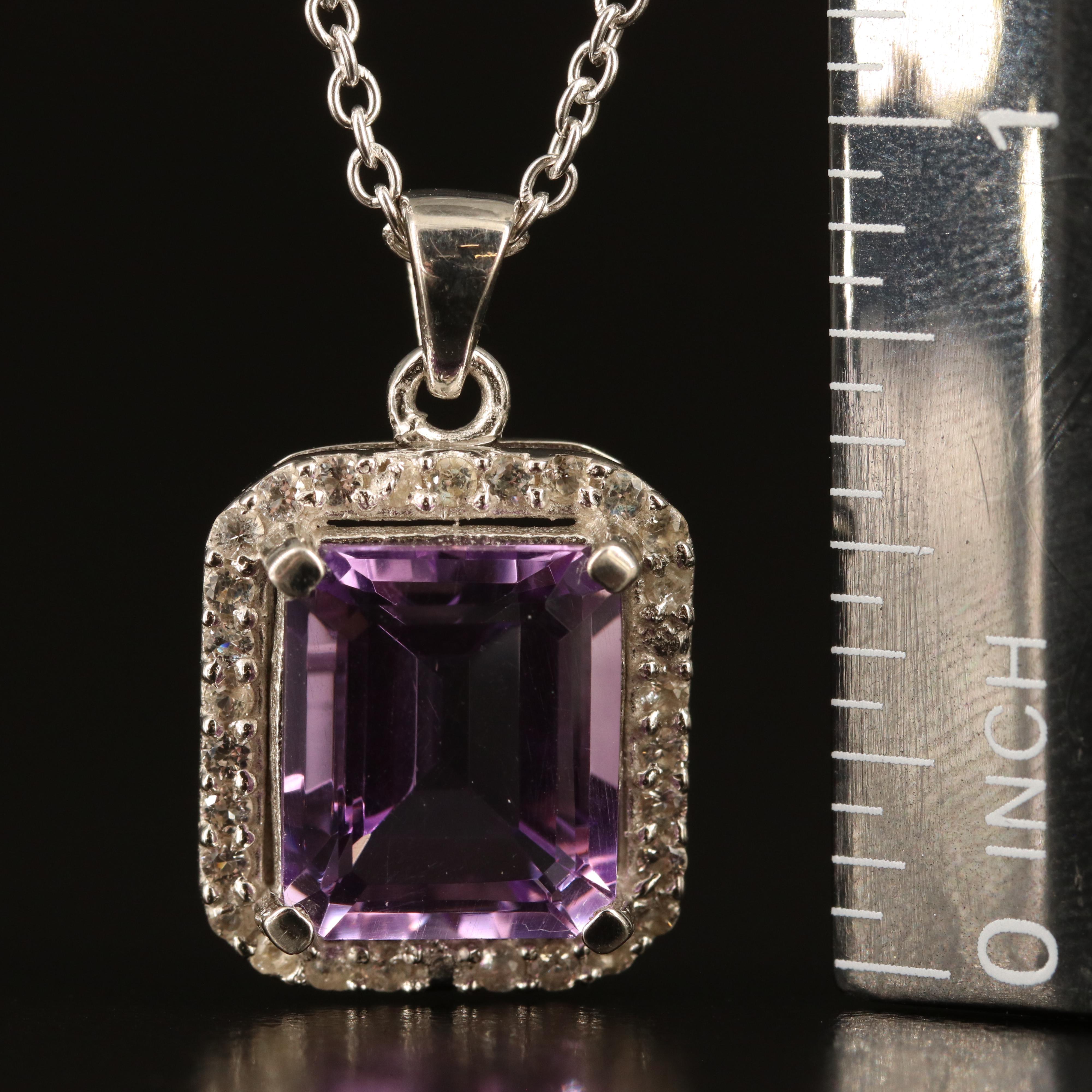 Sterling Amethyst and Topaz Pendant Necklace