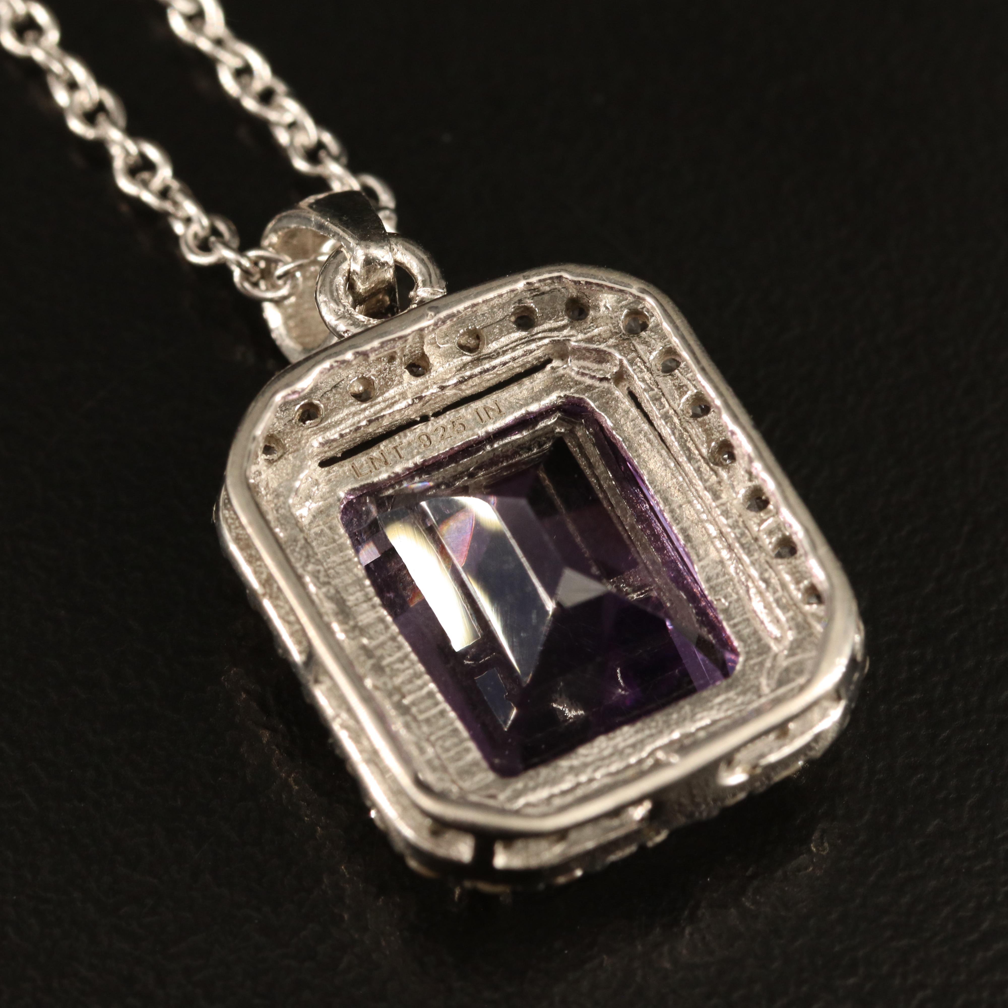 Sterling Amethyst and Topaz Pendant Necklace