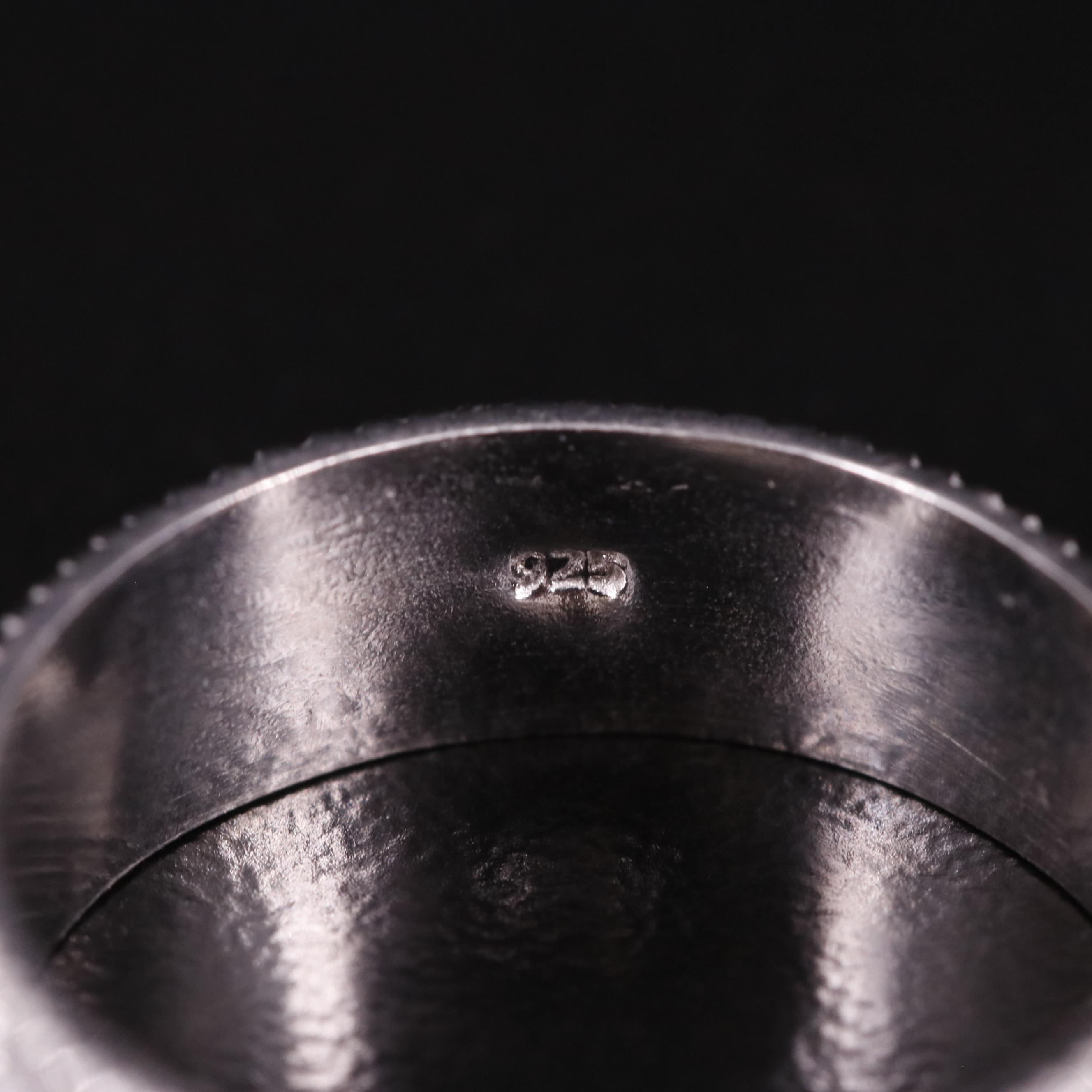 Sterling Coin Edge Floral Band