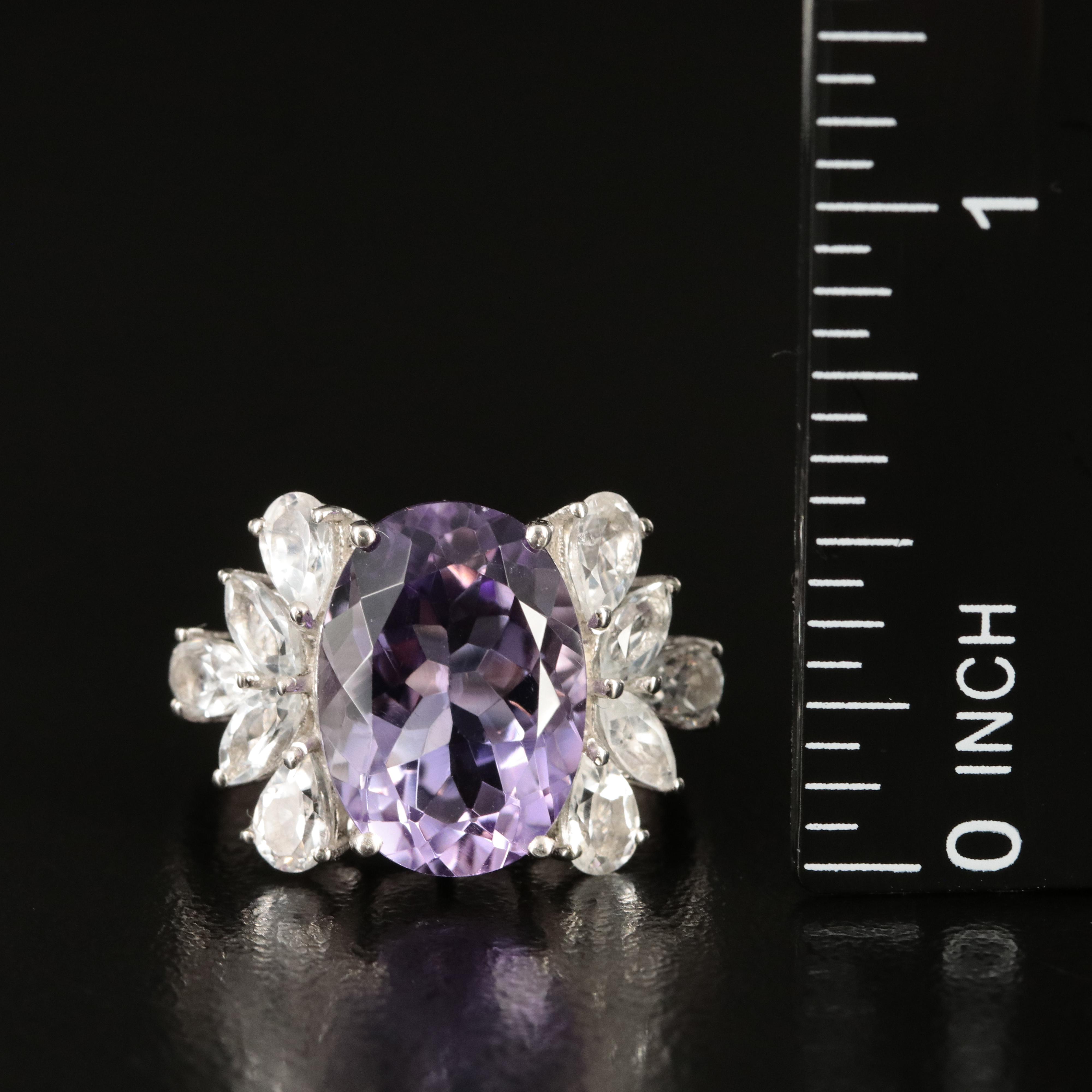 Sterling Amethyst and Topaz Ring