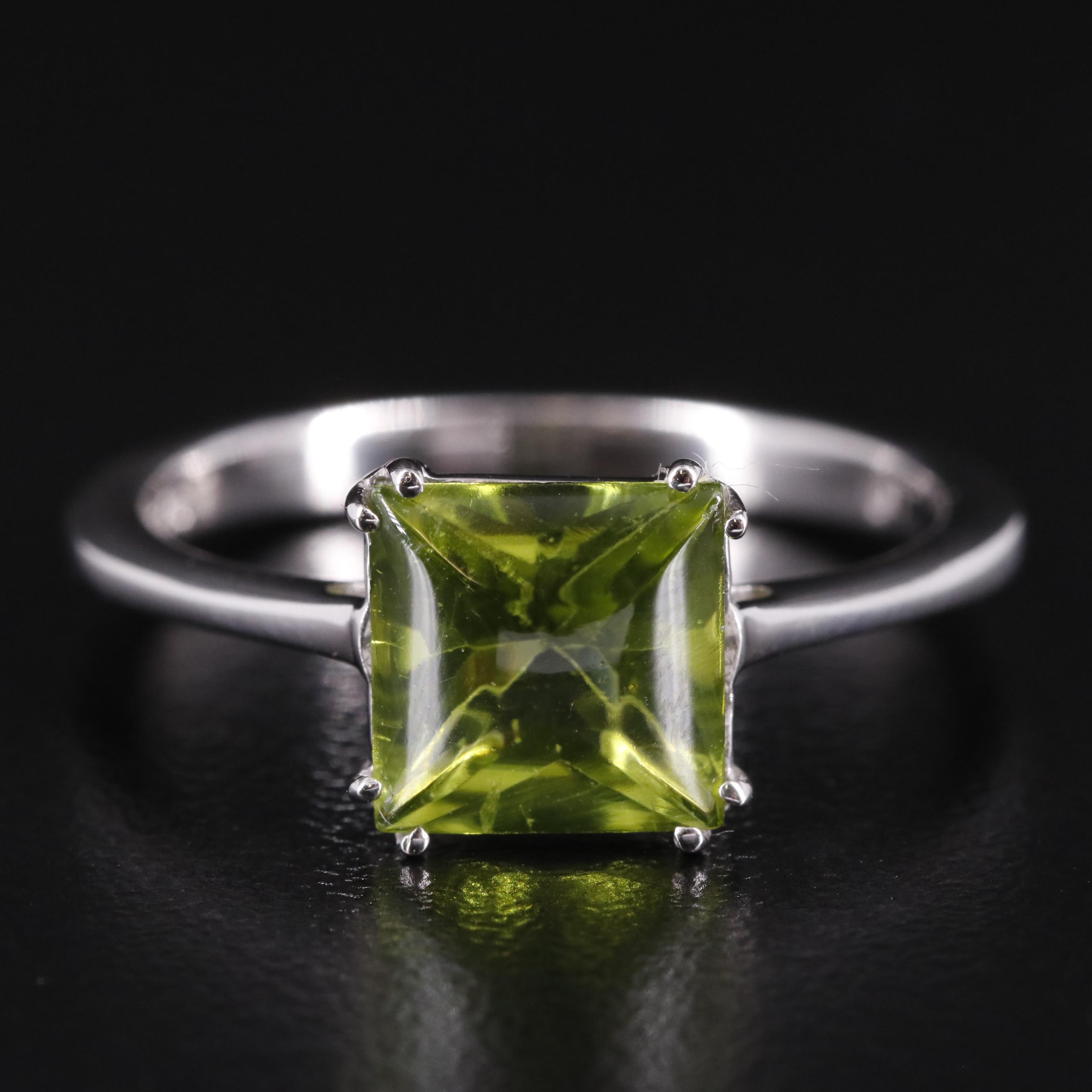 Sterling Peridot Solitaire Ring