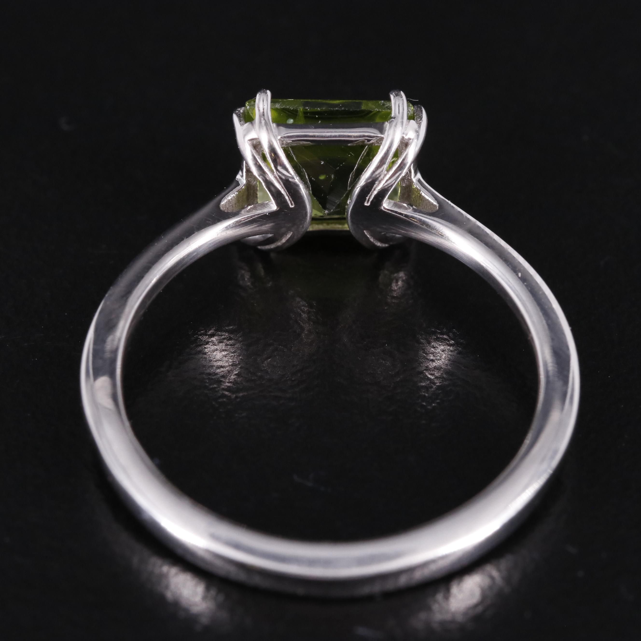 Sterling Peridot Solitaire Ring