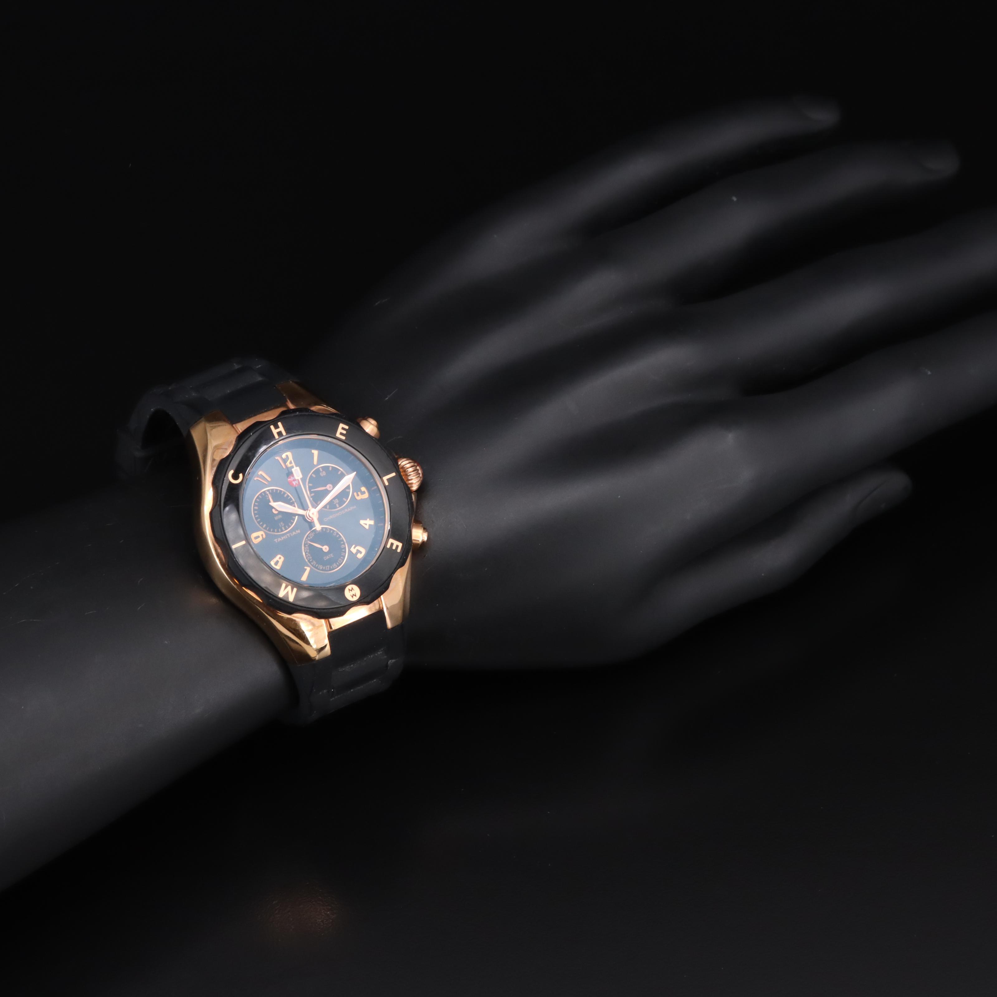 Michele Tahitan Stainless Steel Chronograph Watch