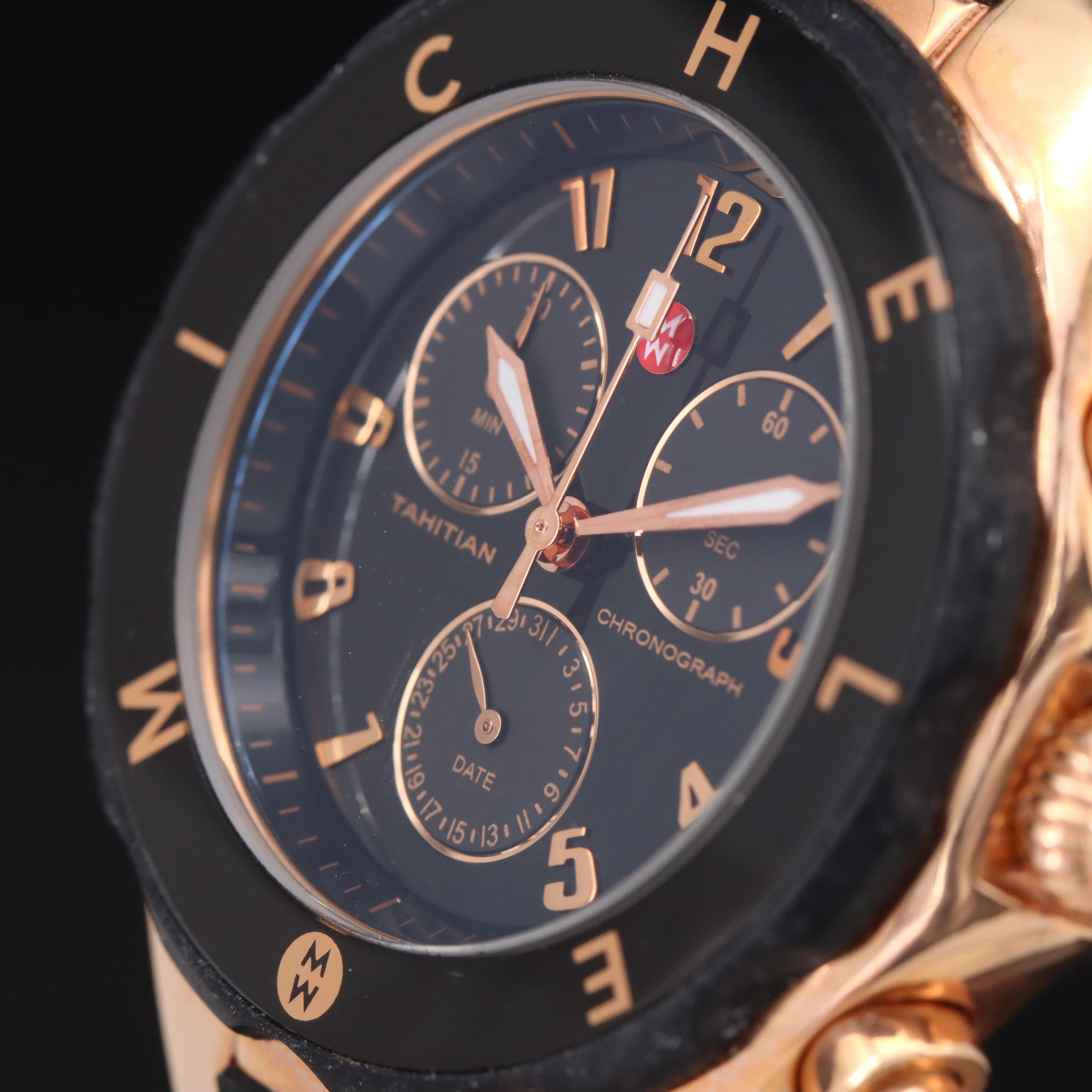 Michele Tahitan Stainless Steel Chronograph Watch