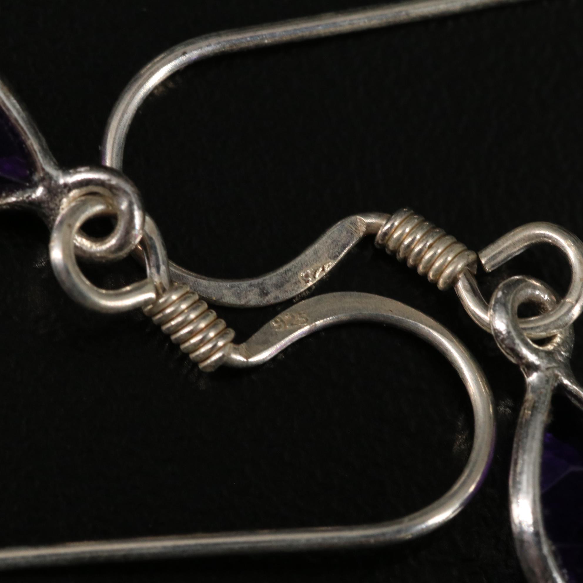 Sterling Amethyst Dangle Earrings