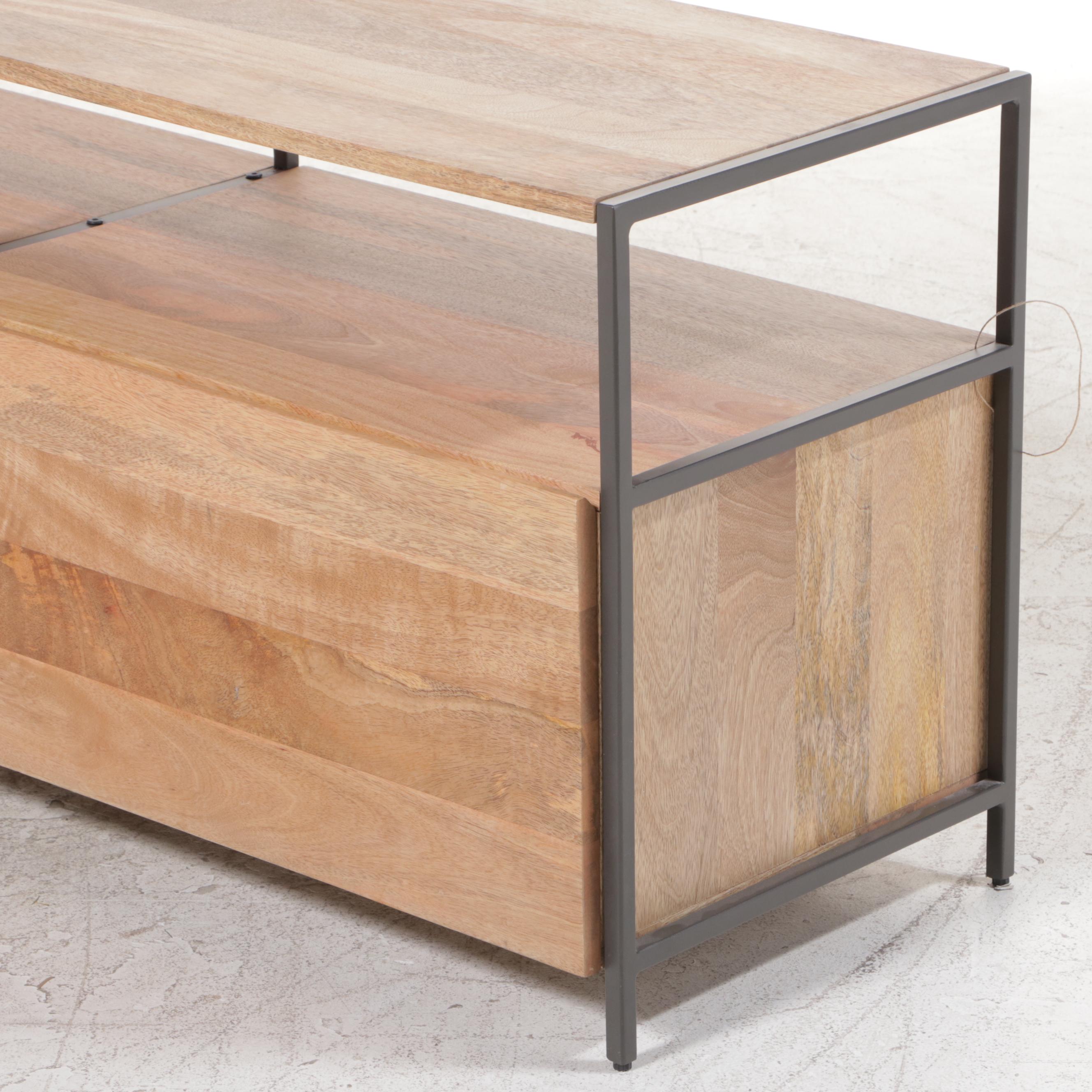 West Elm Industrial Mango Wood and Steel Media Console