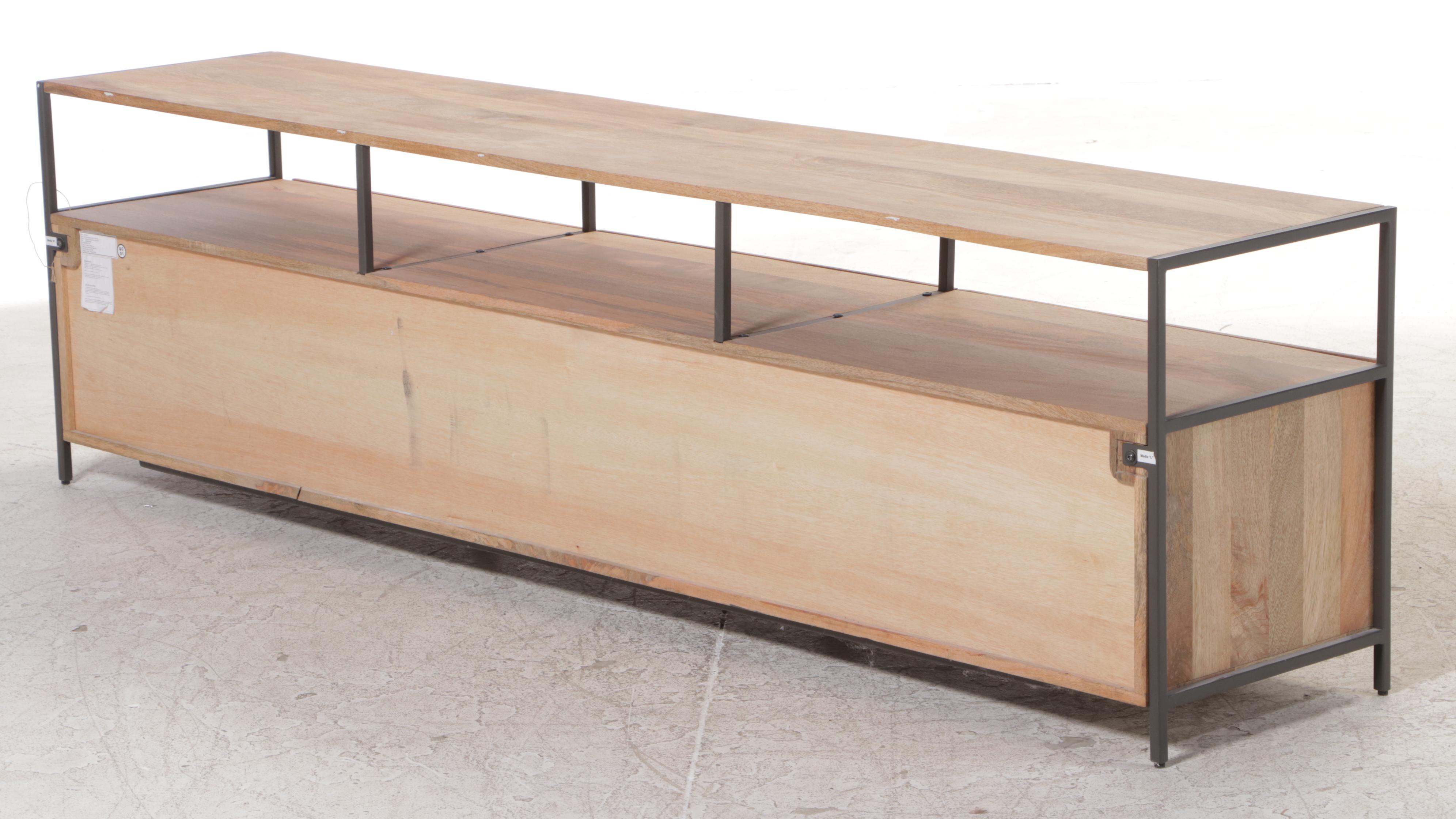 West Elm Industrial Mango Wood and Steel Media Console