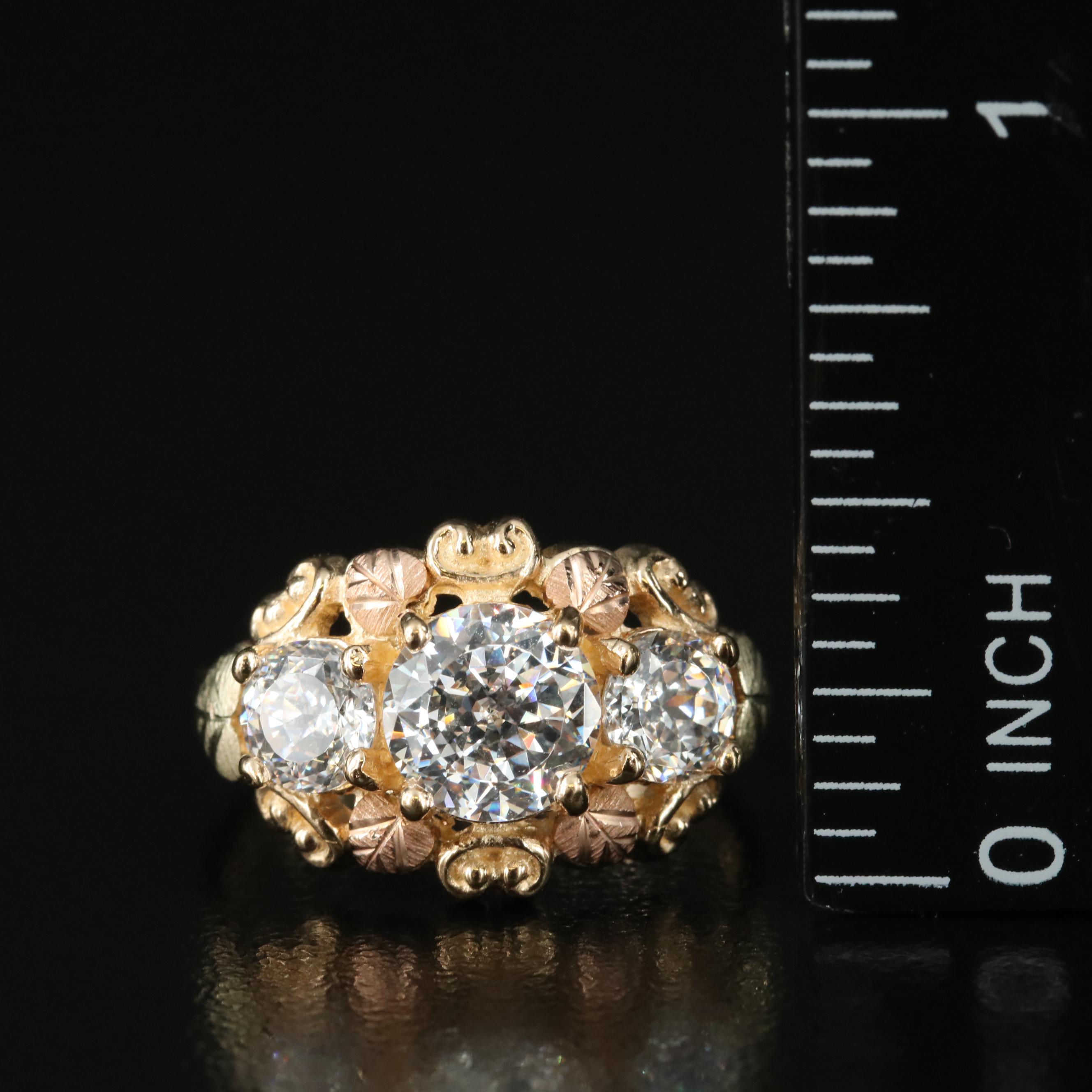 Coleman Black Hills Gold 10K Cubic Zirconia Ring with 14K 1994 Graduate Bracelet