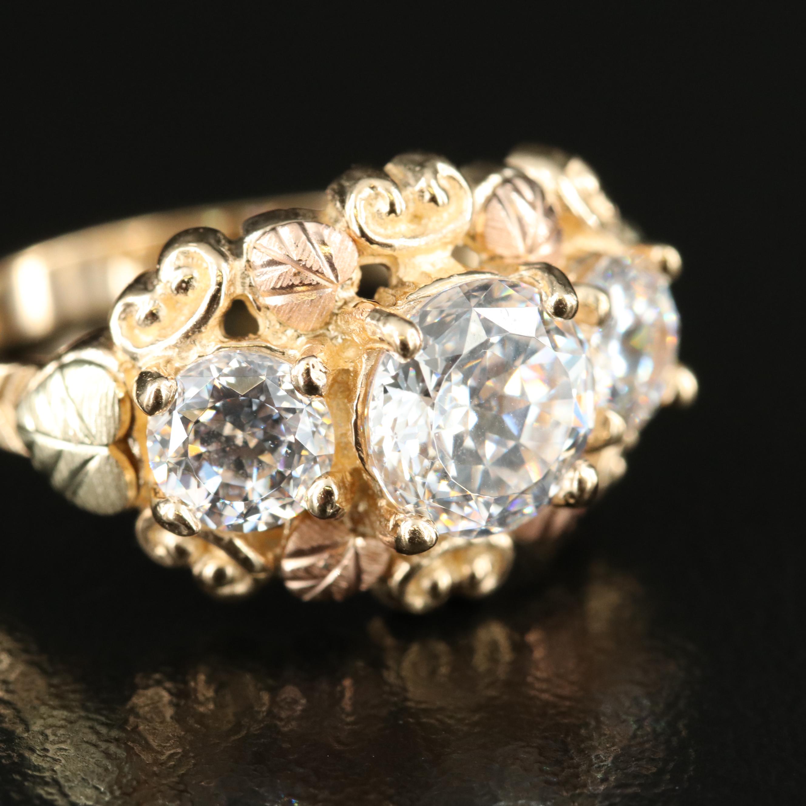 Coleman Black Hills Gold 10K Cubic Zirconia Ring with 14K 1994 Graduate Bracelet