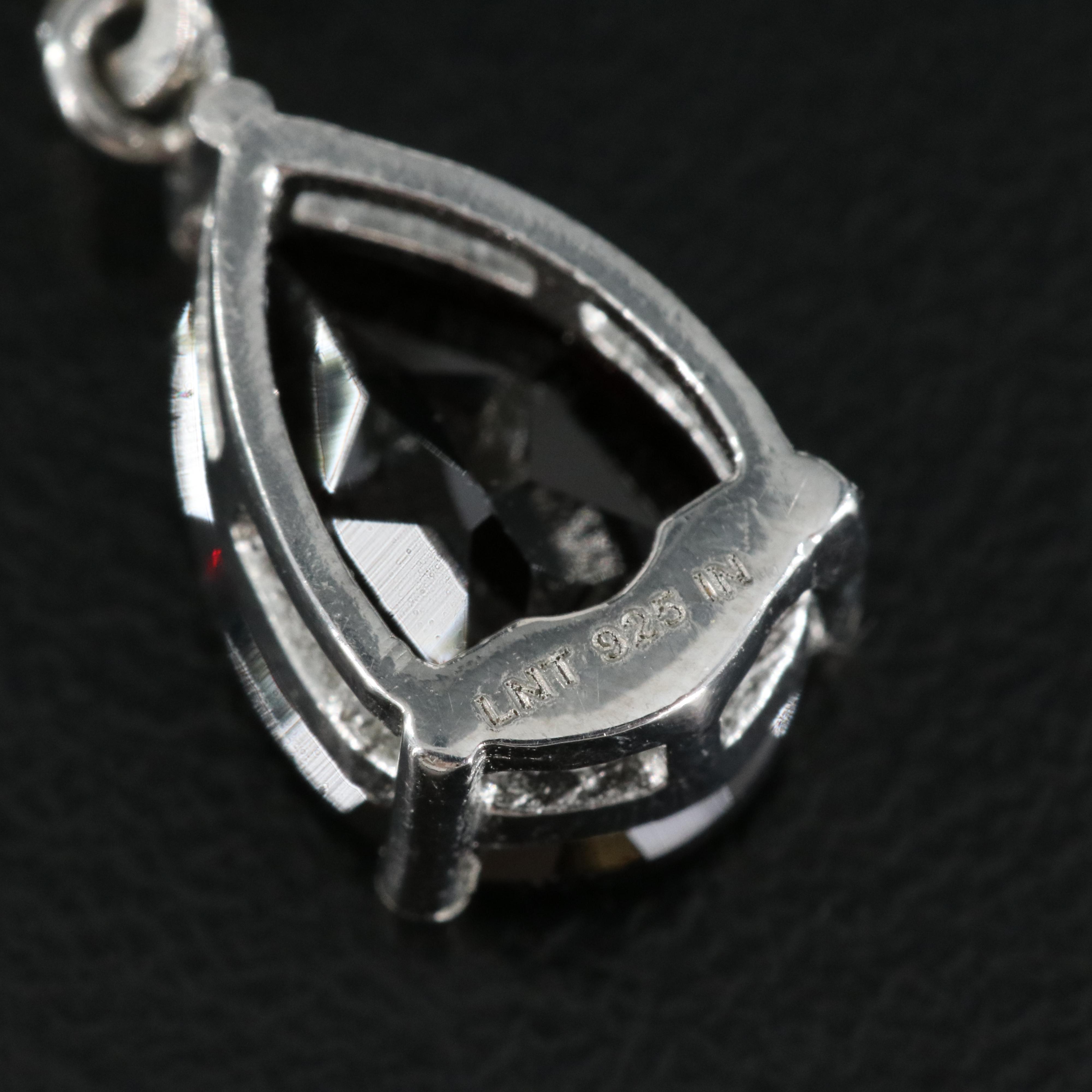 Sterling Garnet Solitaire Earrings