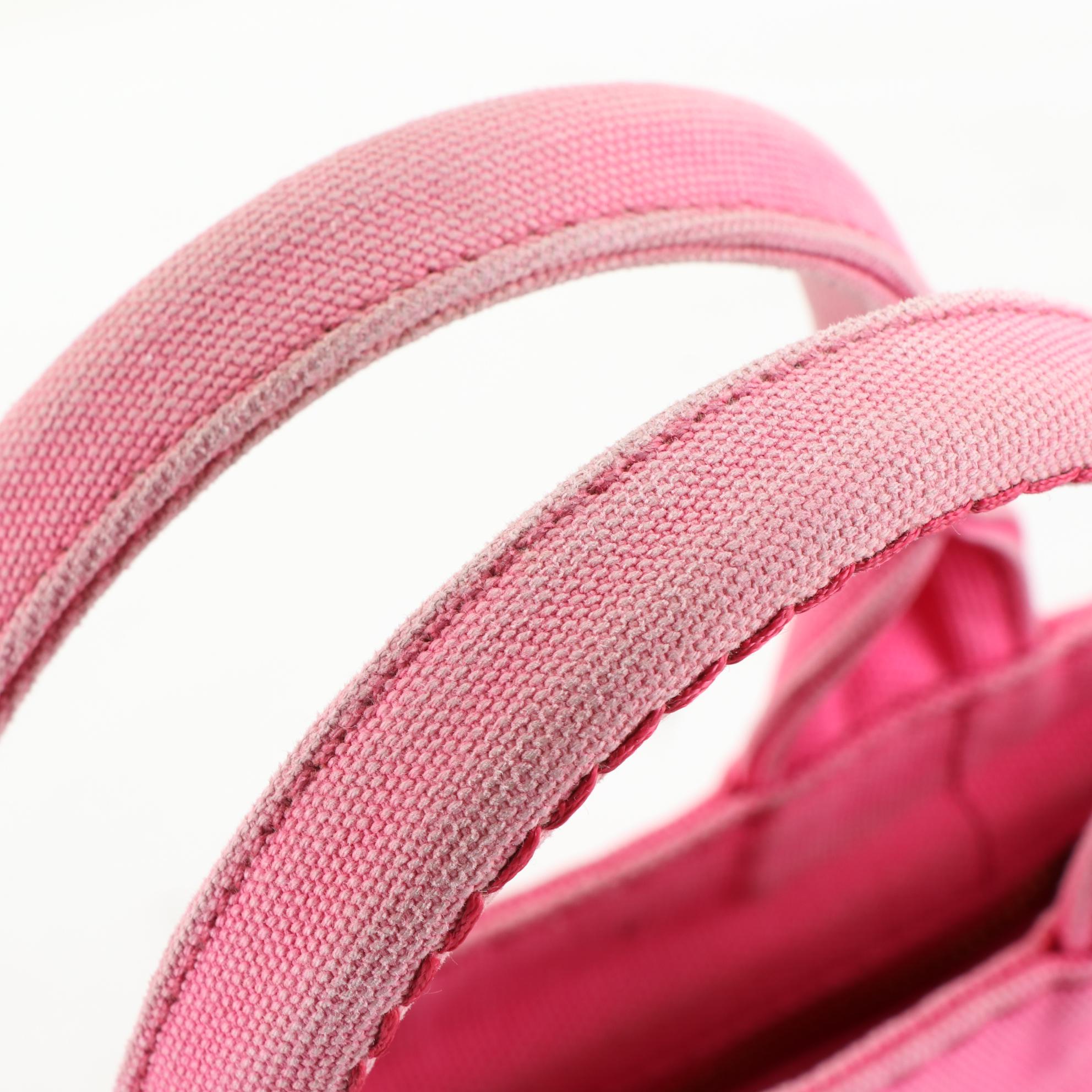 Prada Canapa Small Tote Bag in Pink Canvas