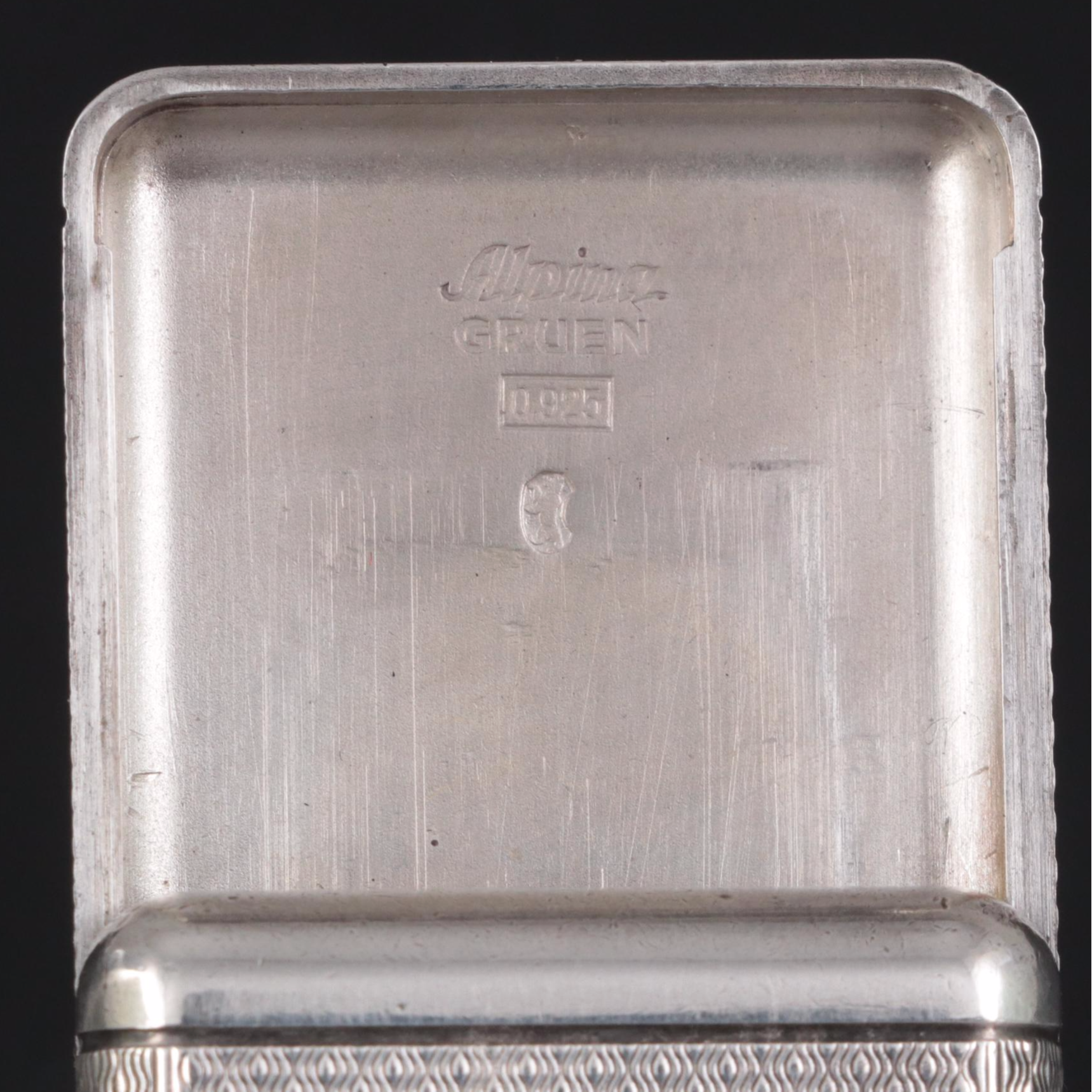 Gruen Alpina Sterling Silver Case Travel Clock, 1930s