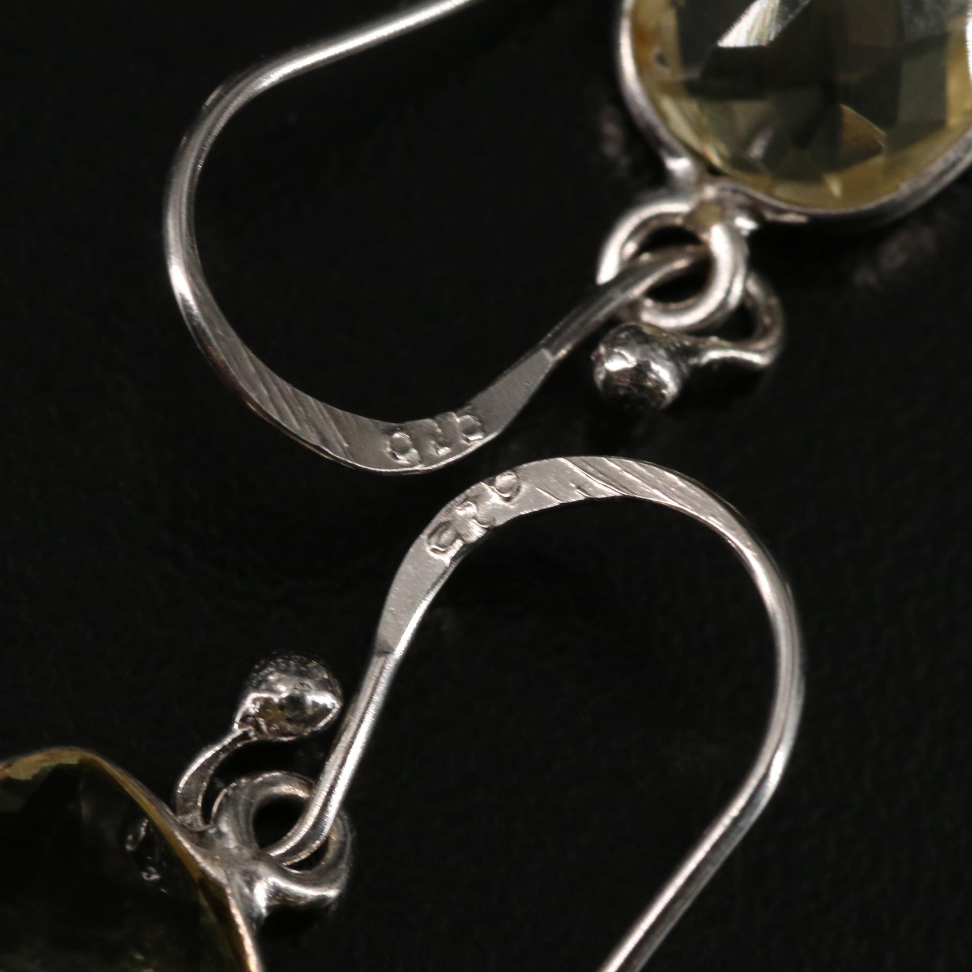 Sterling Citrine Drop Earrings