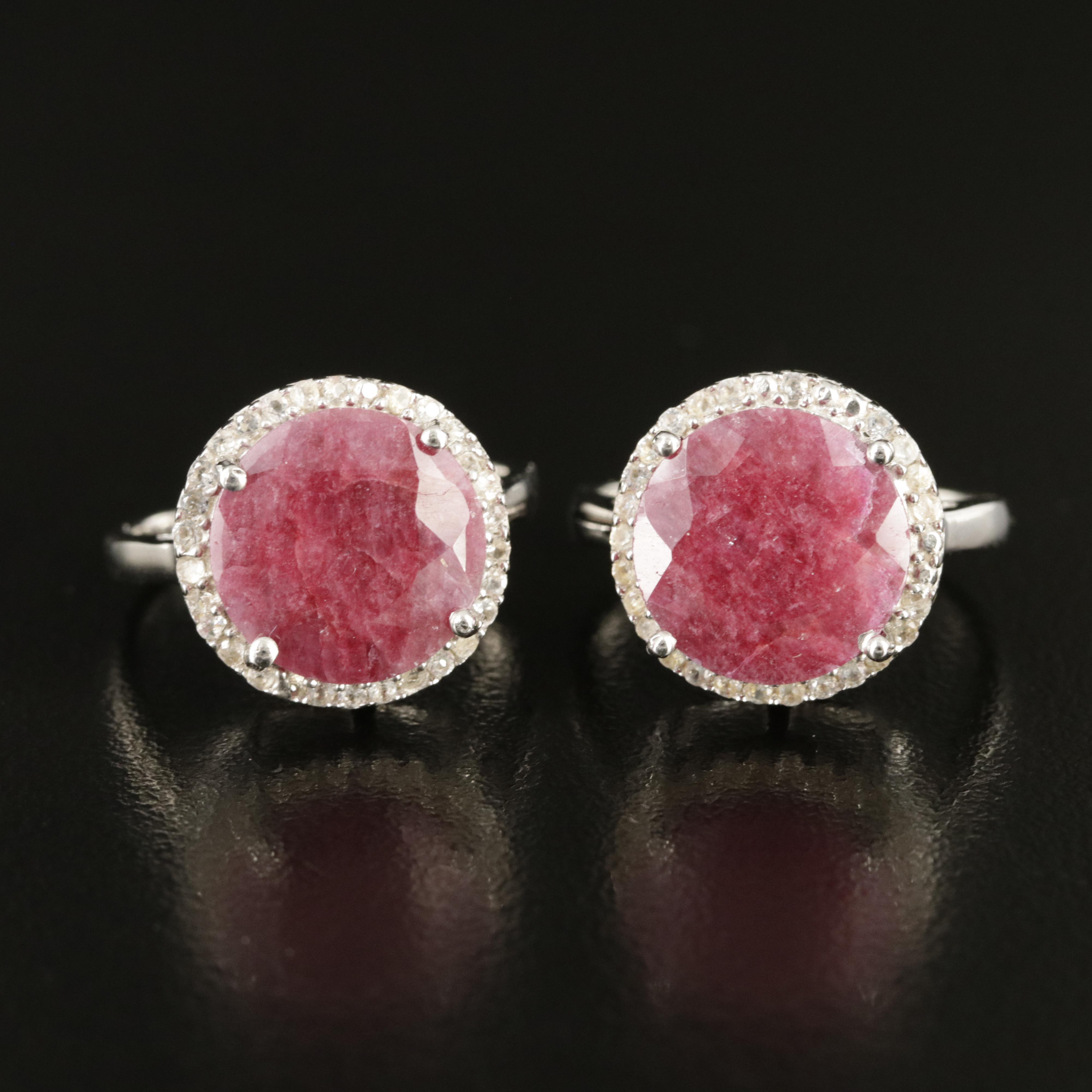 Sterling Beryl and Topaz Rings