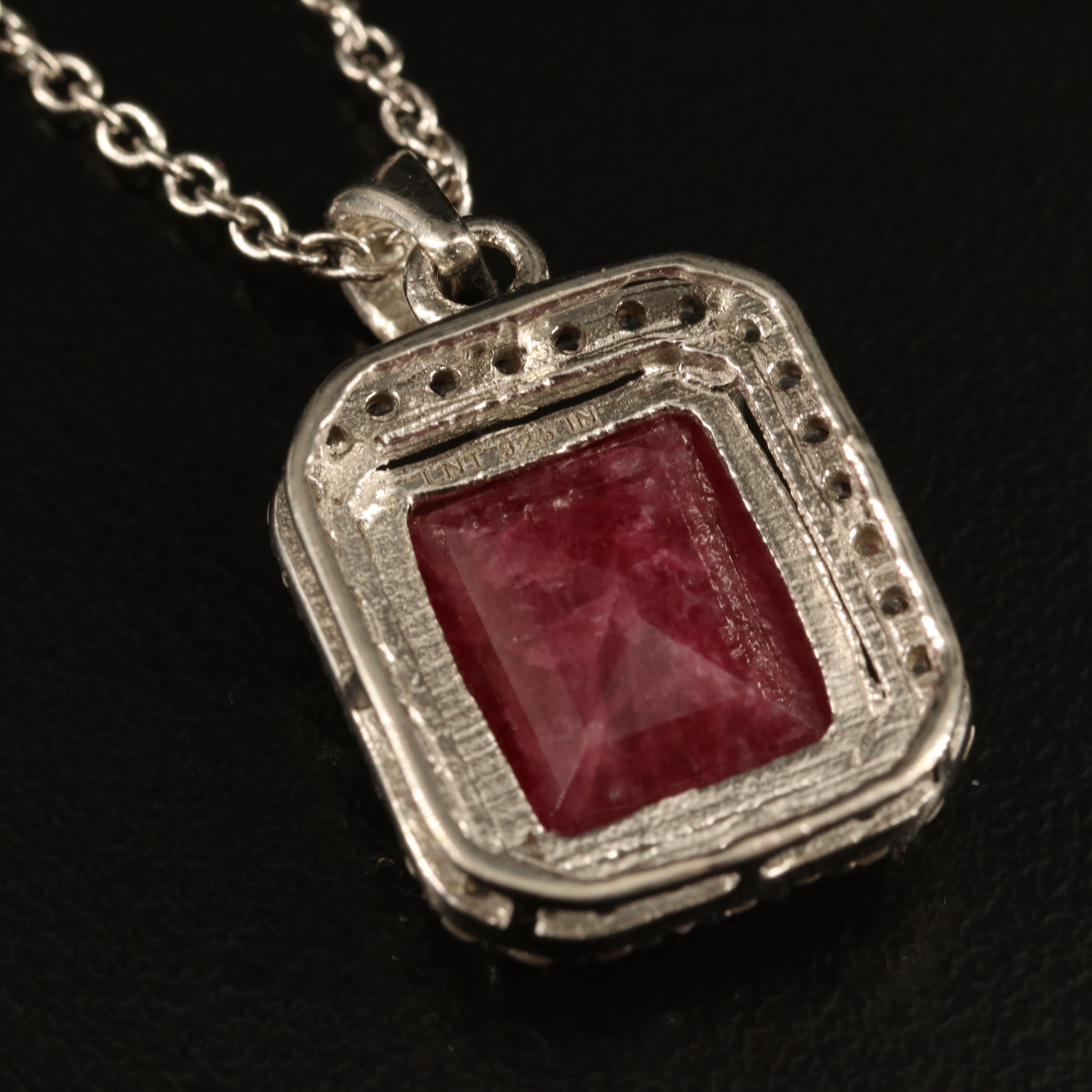 Sterling Beryl and White Topaz Pendant Necklaces