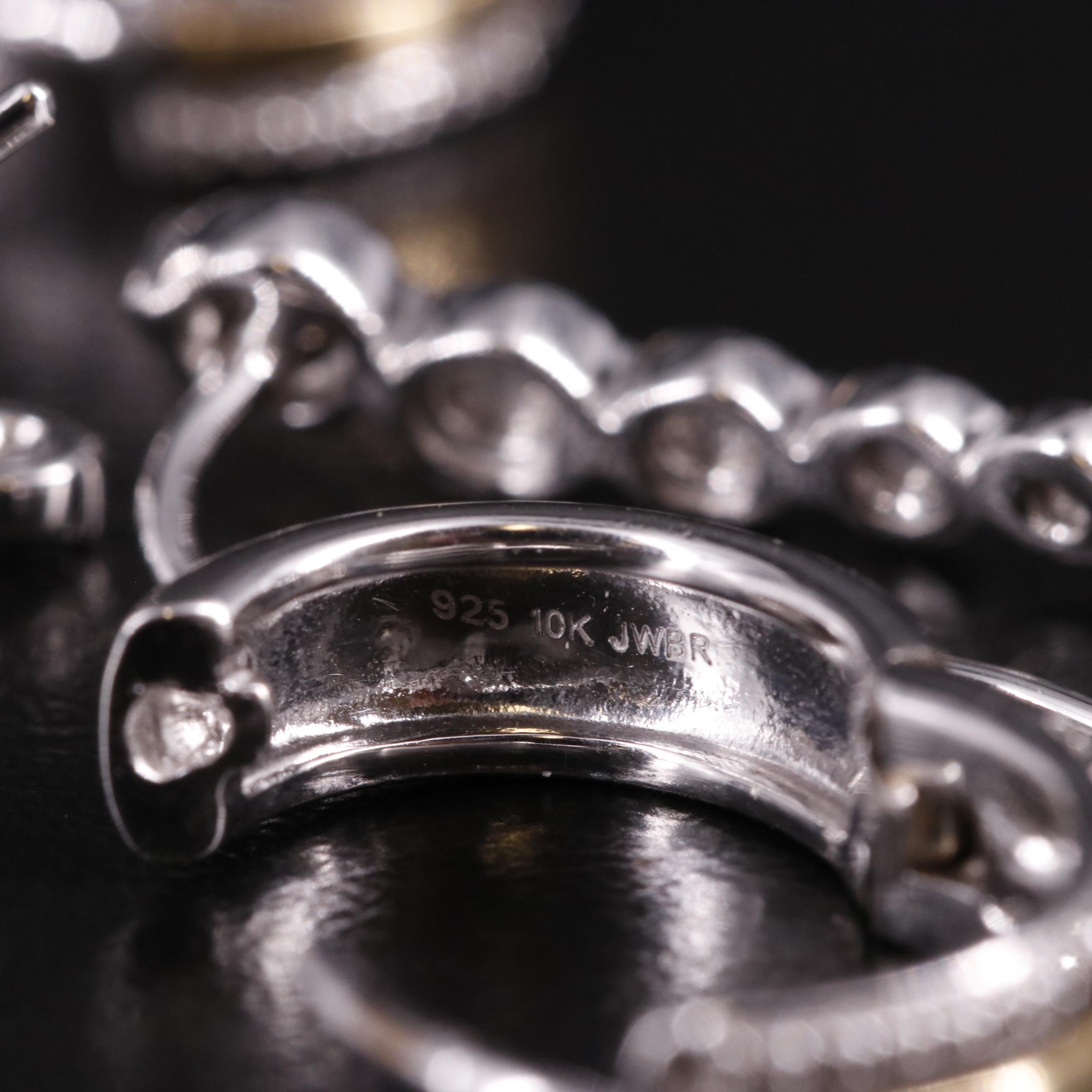 Sterling Diamond Set of Three Earrings