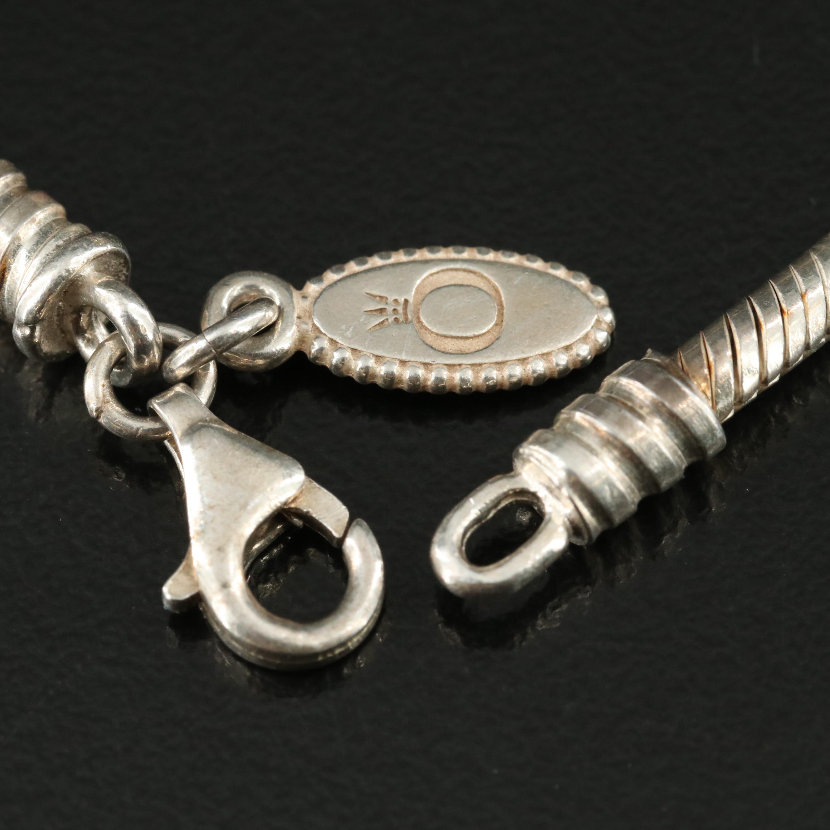 Pandora Sterling Charm Bracelet Including Cubic Zirconia and Enamel